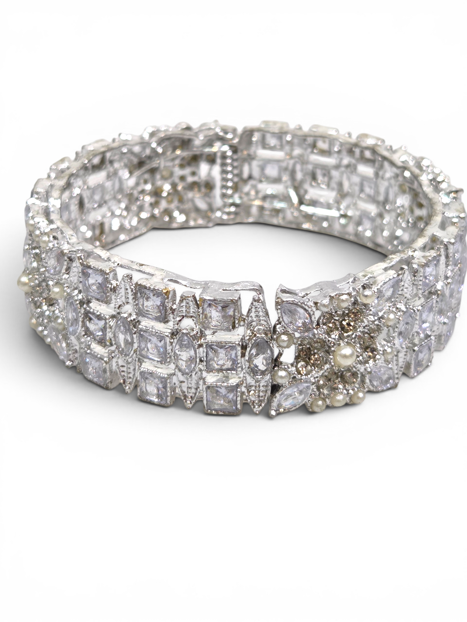 Bracelete Folheado Semi Joia Prata #2031