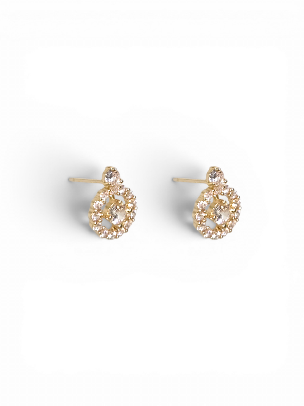 Brinco Cristal Zirconia Dourada #2029