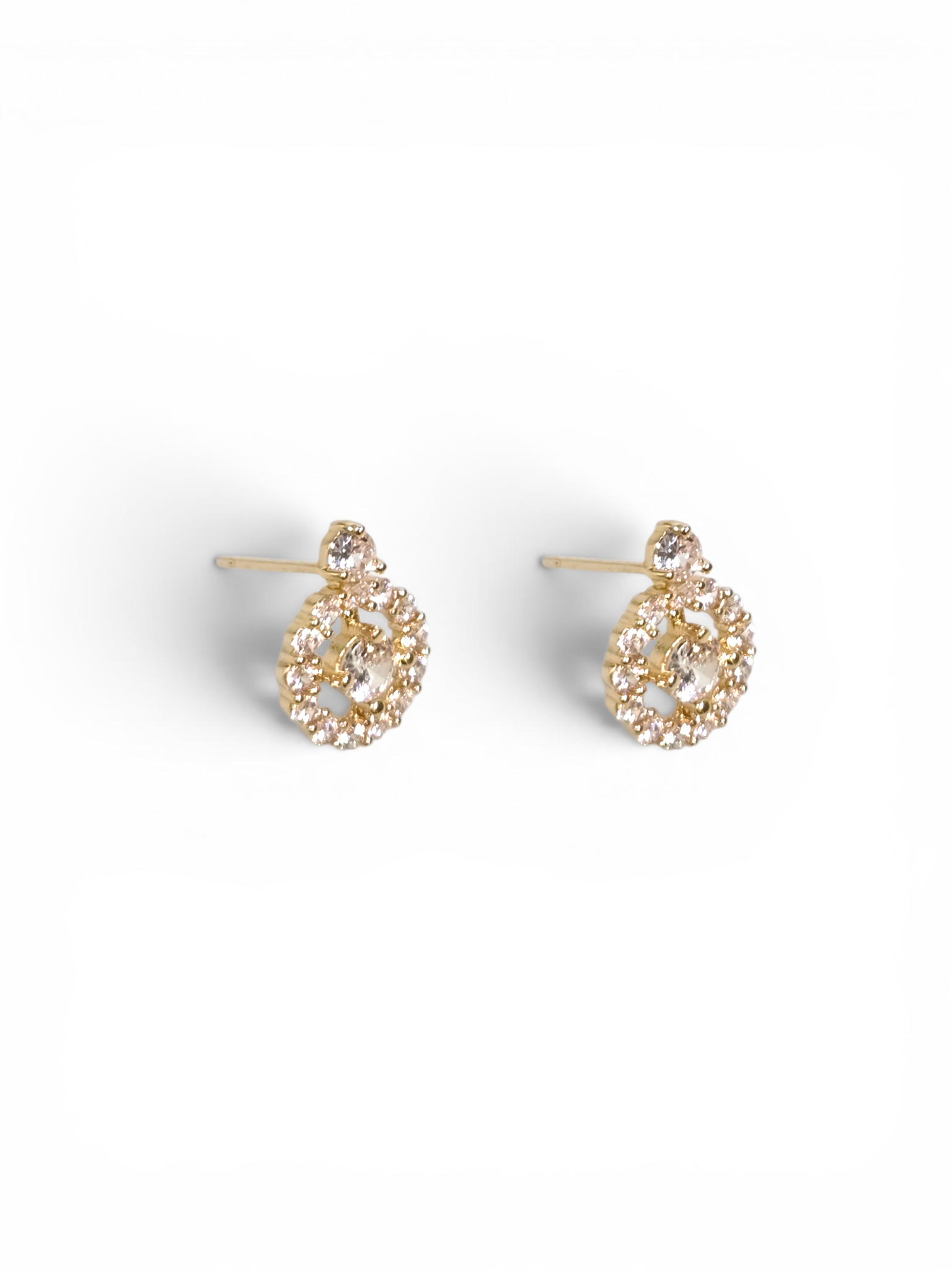 Brinco Cristal Zirconia Dourada #2029
