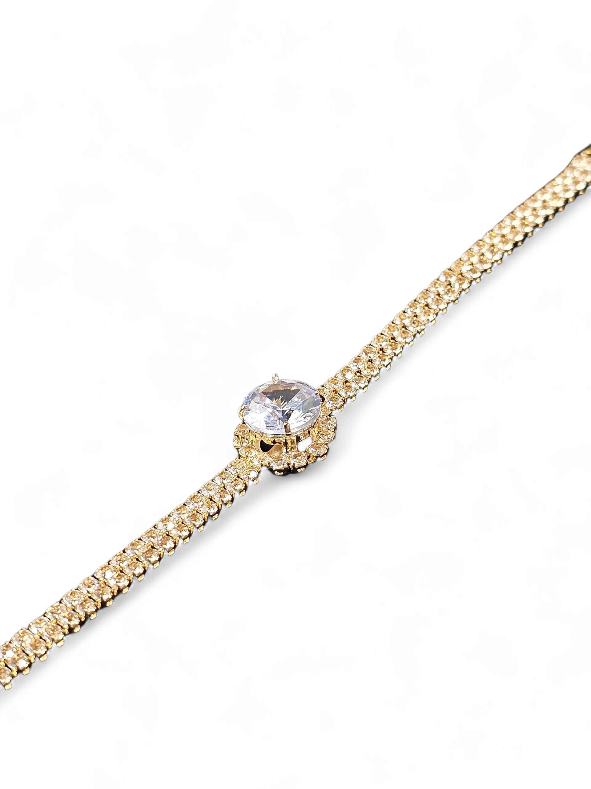 Pulseira Cristal Dourada 005