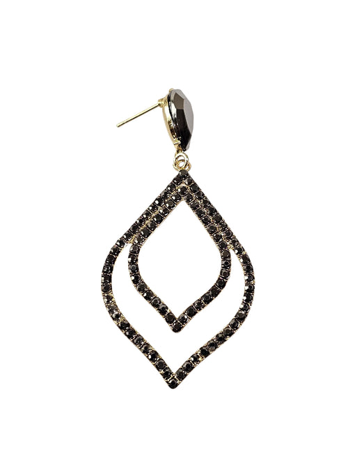 Brinco Petal Cristal Preto