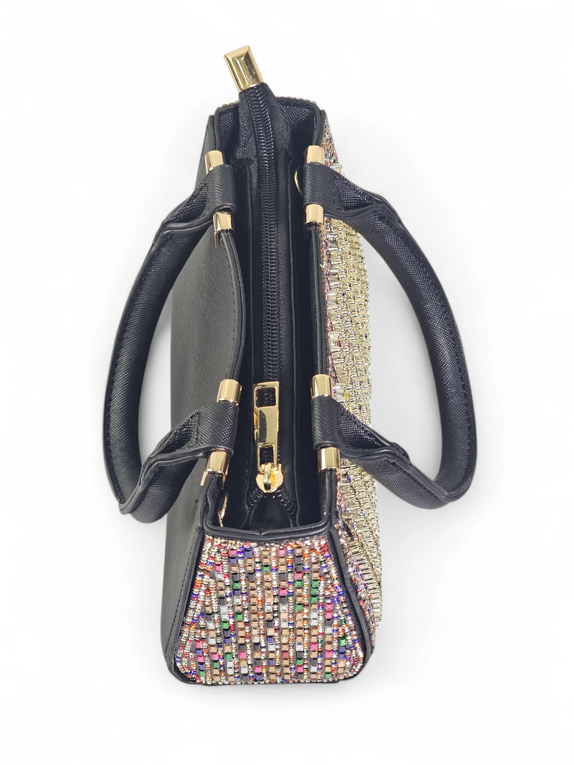 Bolsa Luxo Cristal Preto Colorido 1035