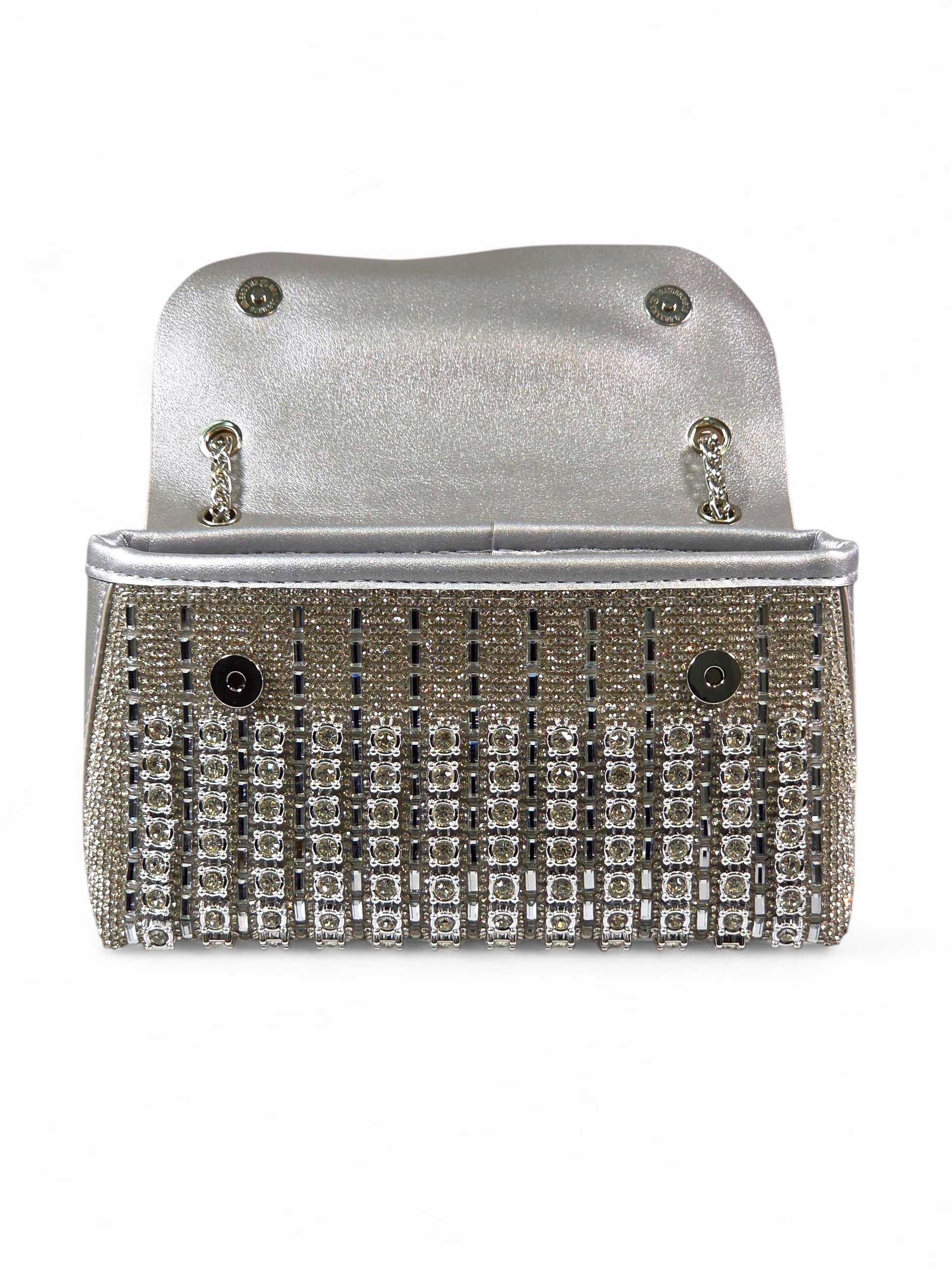 Bolsa Luxo Cristal Prata 1044