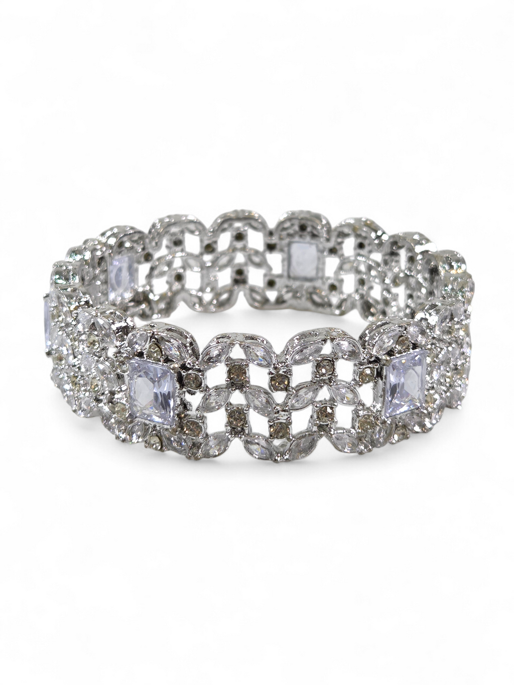 Bracelete Folheado Semi Joia Prata #1017