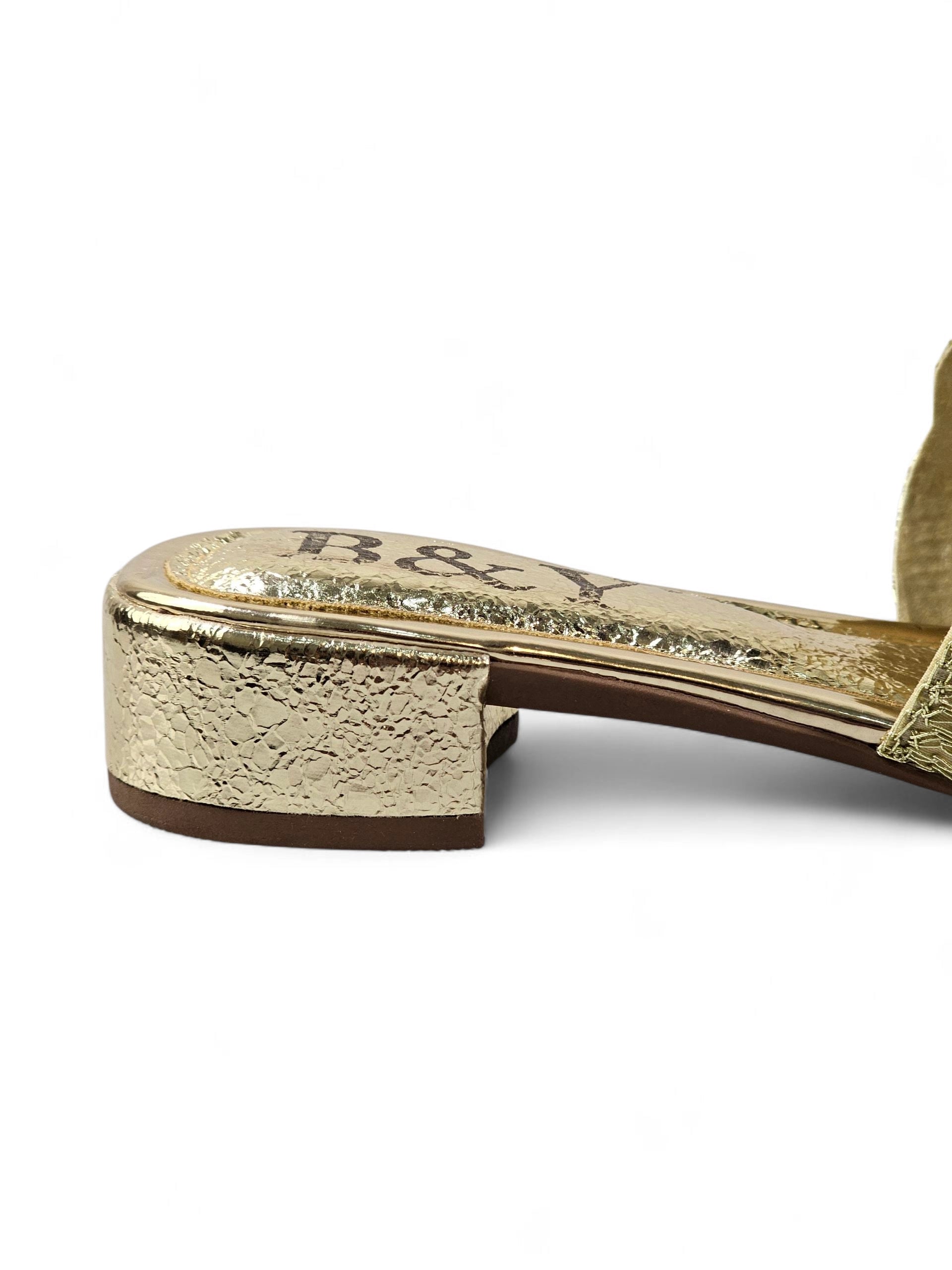 Tamanco 9431 Dourado Salto Bloco