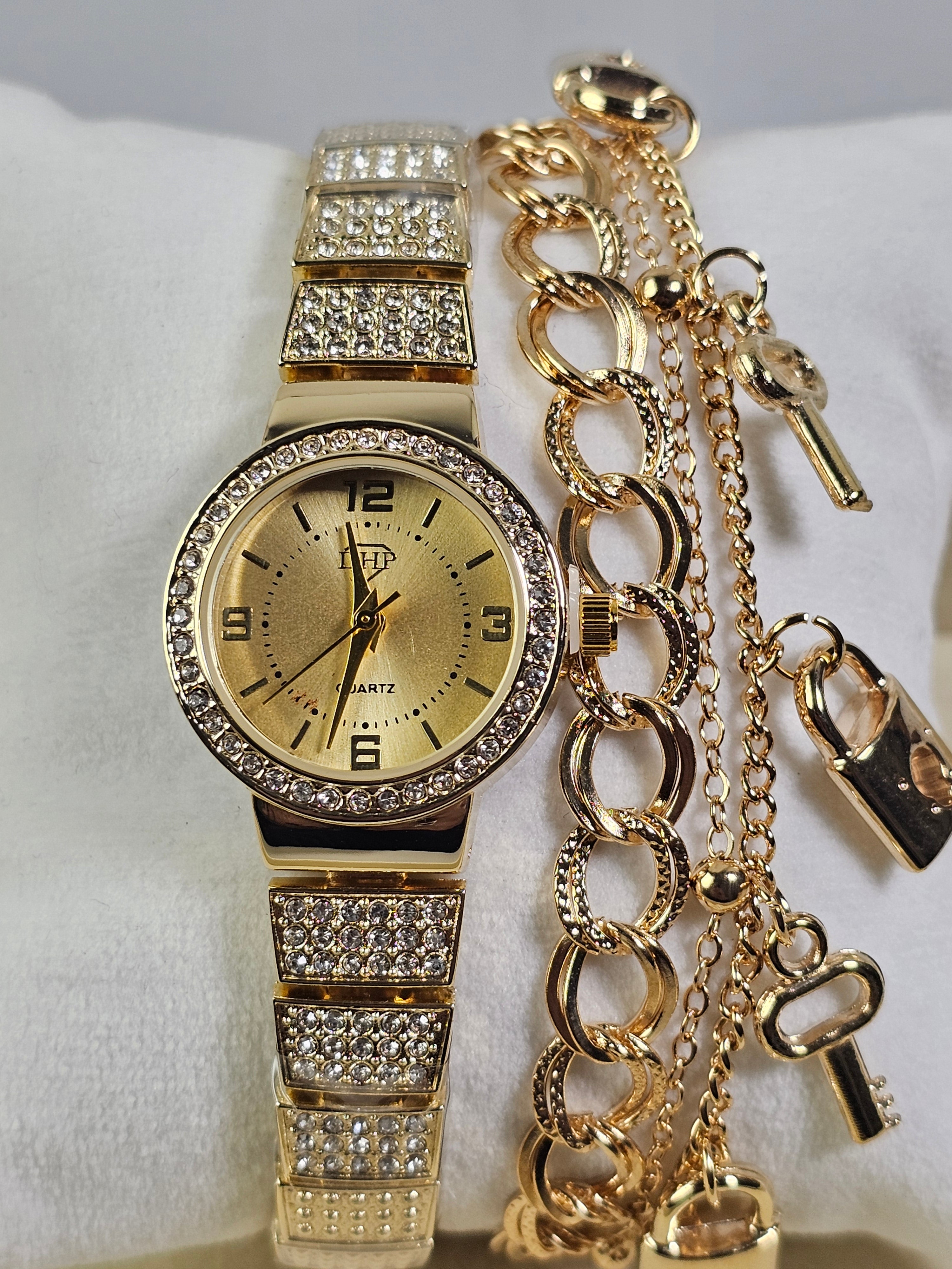 Relógio Prova d’Água com Pulseira Folheada 045