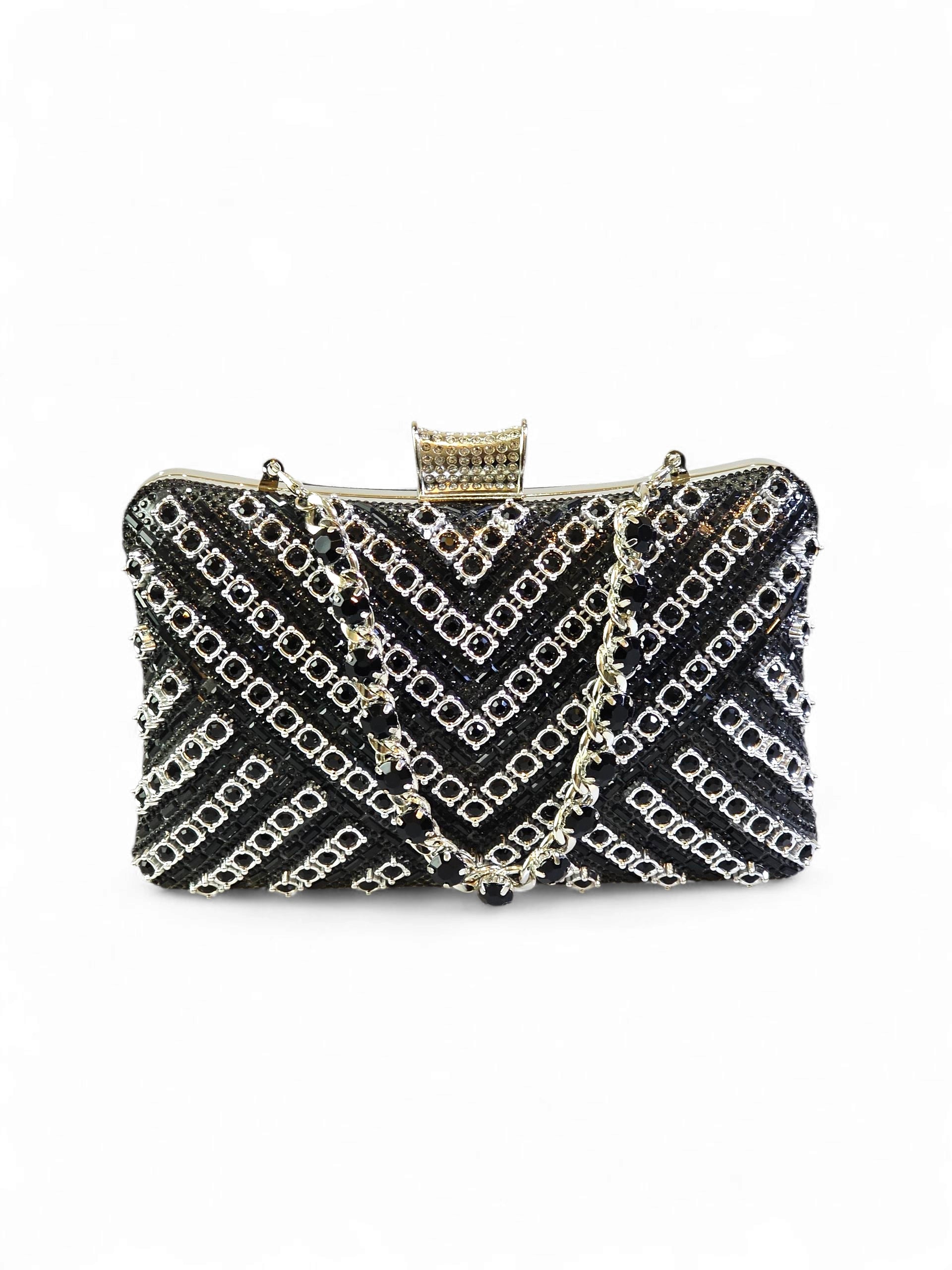 Bolsa Clutch Cristal Preto 015