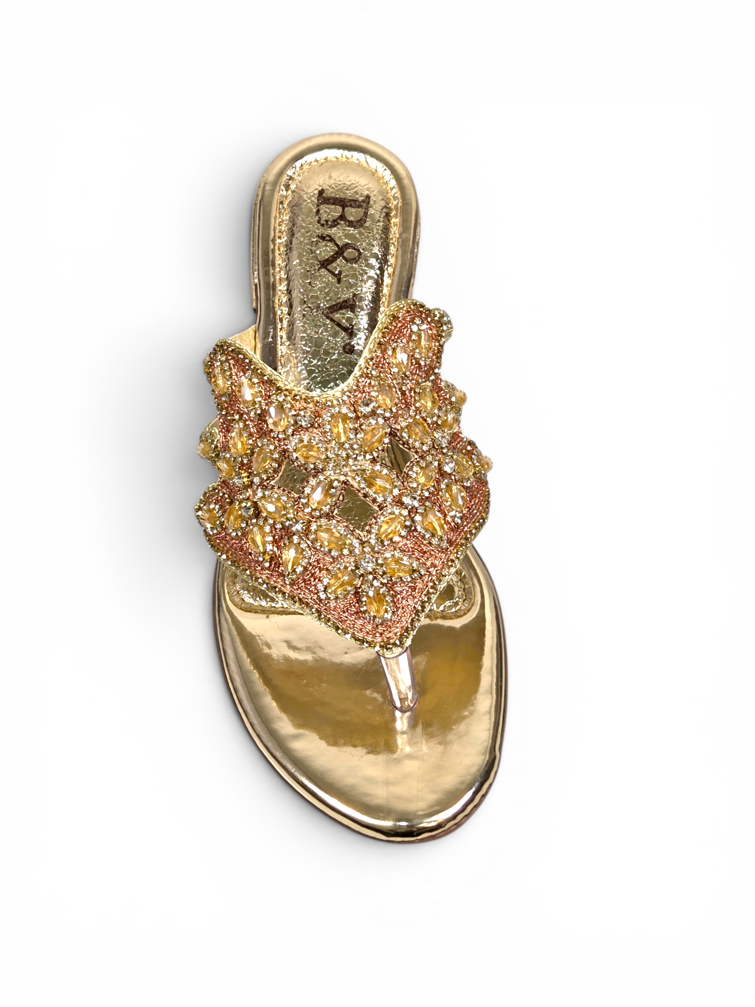 Chinelo 9836 Dourado Salto Bloco 3 cm