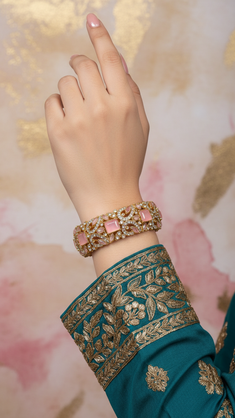 Bracelete Folheado Semi Joia Dourado #1013