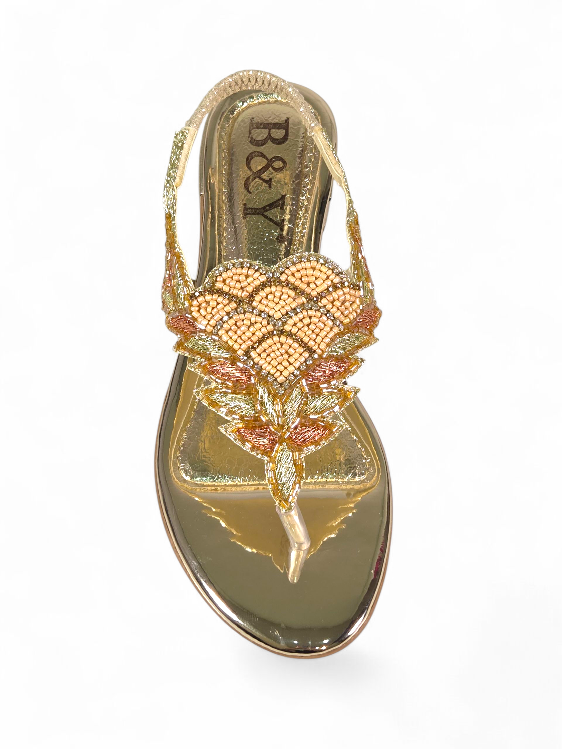 Sandália 9411 Dourado Com Salto Bloco 3cm