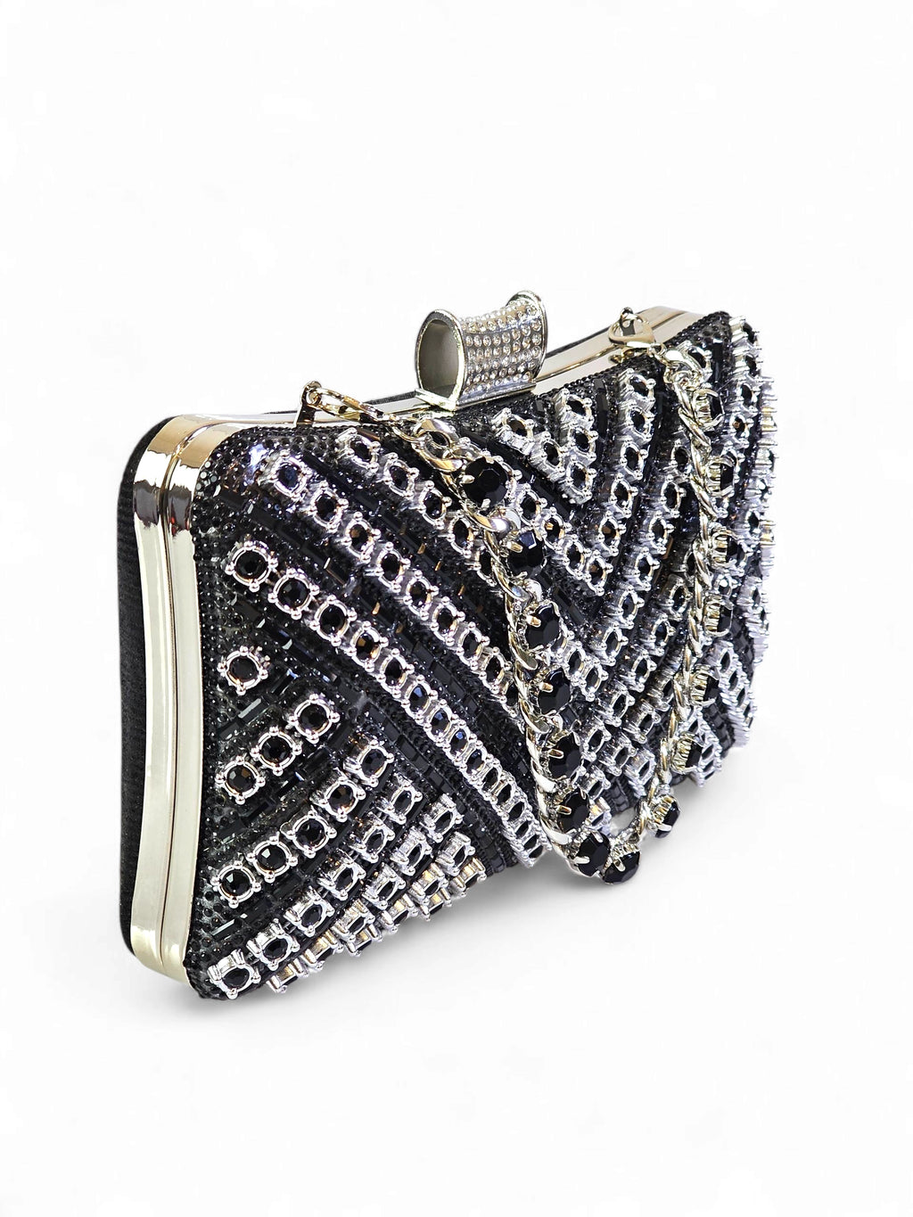 Bolsa Clutch Cristal Preto 015