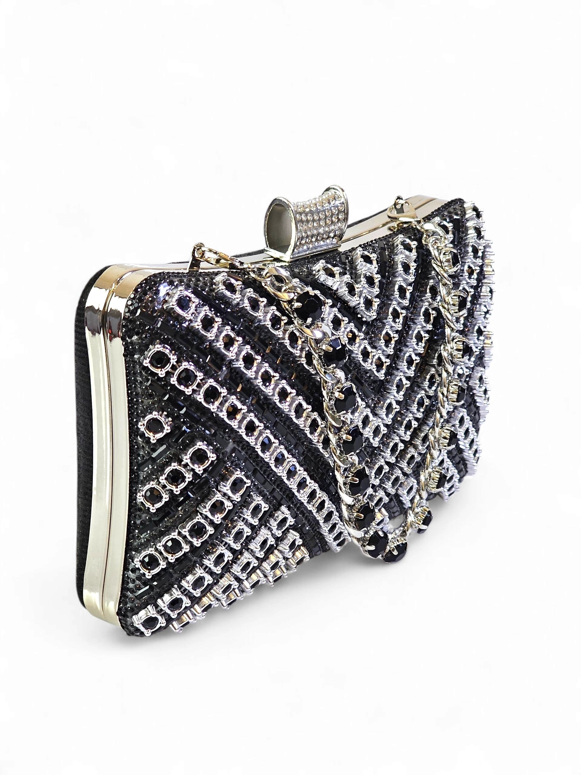 Bolsa Clutch Cristal Preto 015