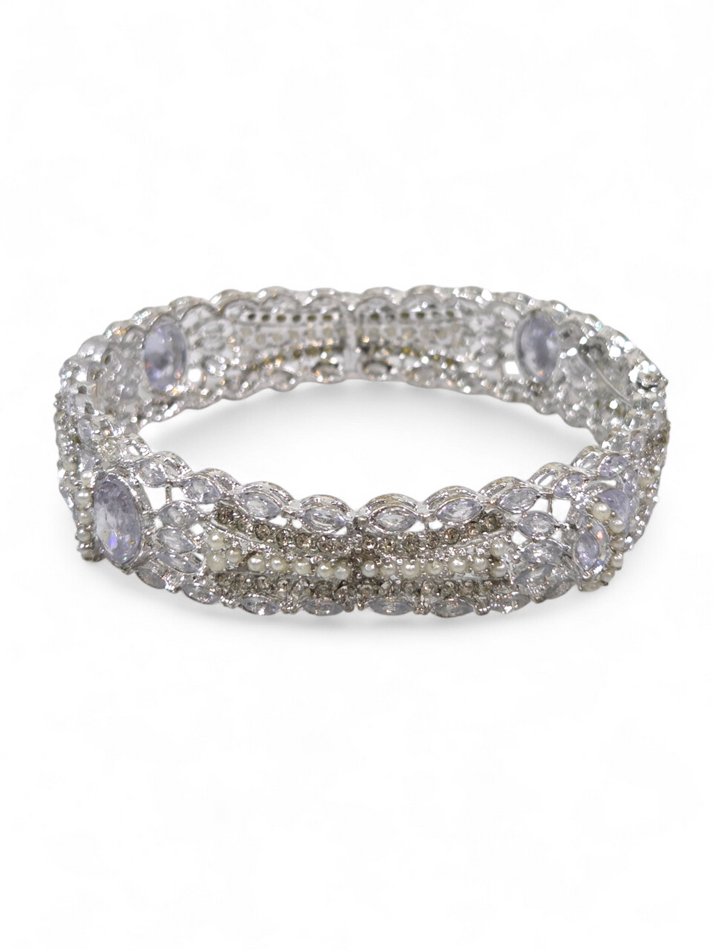 Bracelete Folheado Semi Joia Prata #1074