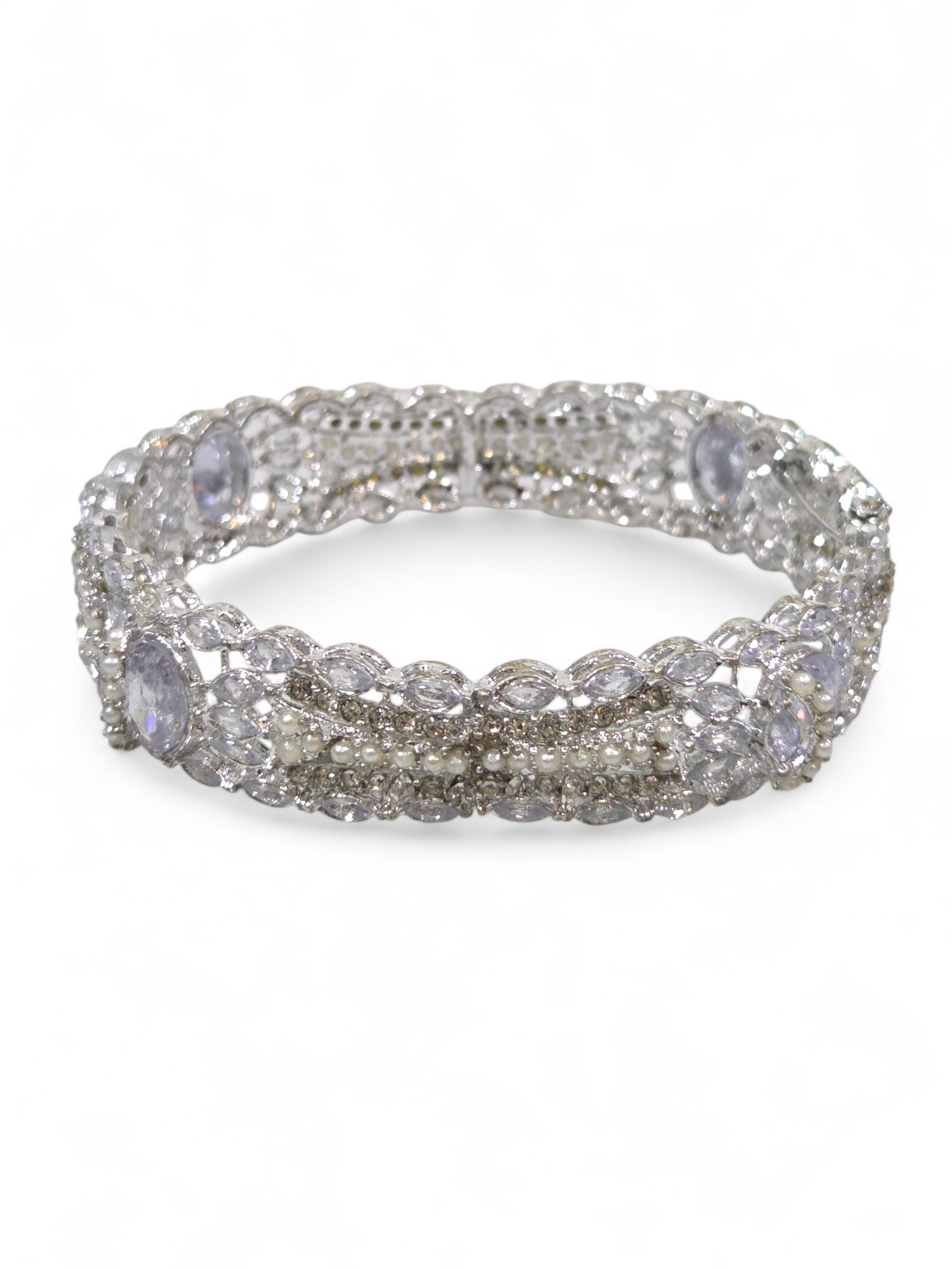 Bracelete Folheado Semi Joia Prata #1074