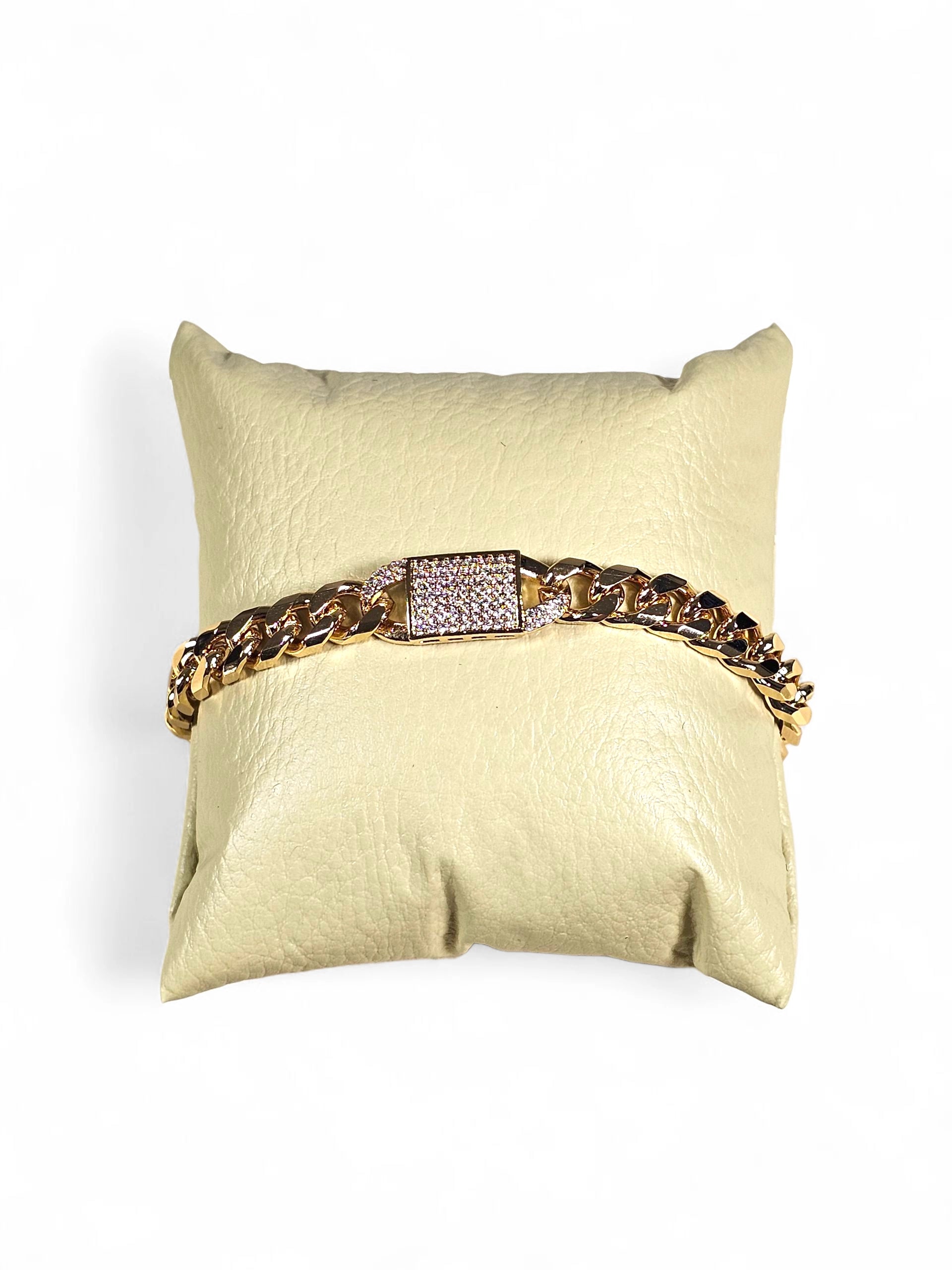 Pulseira Cristal Zirconia Dourada 022