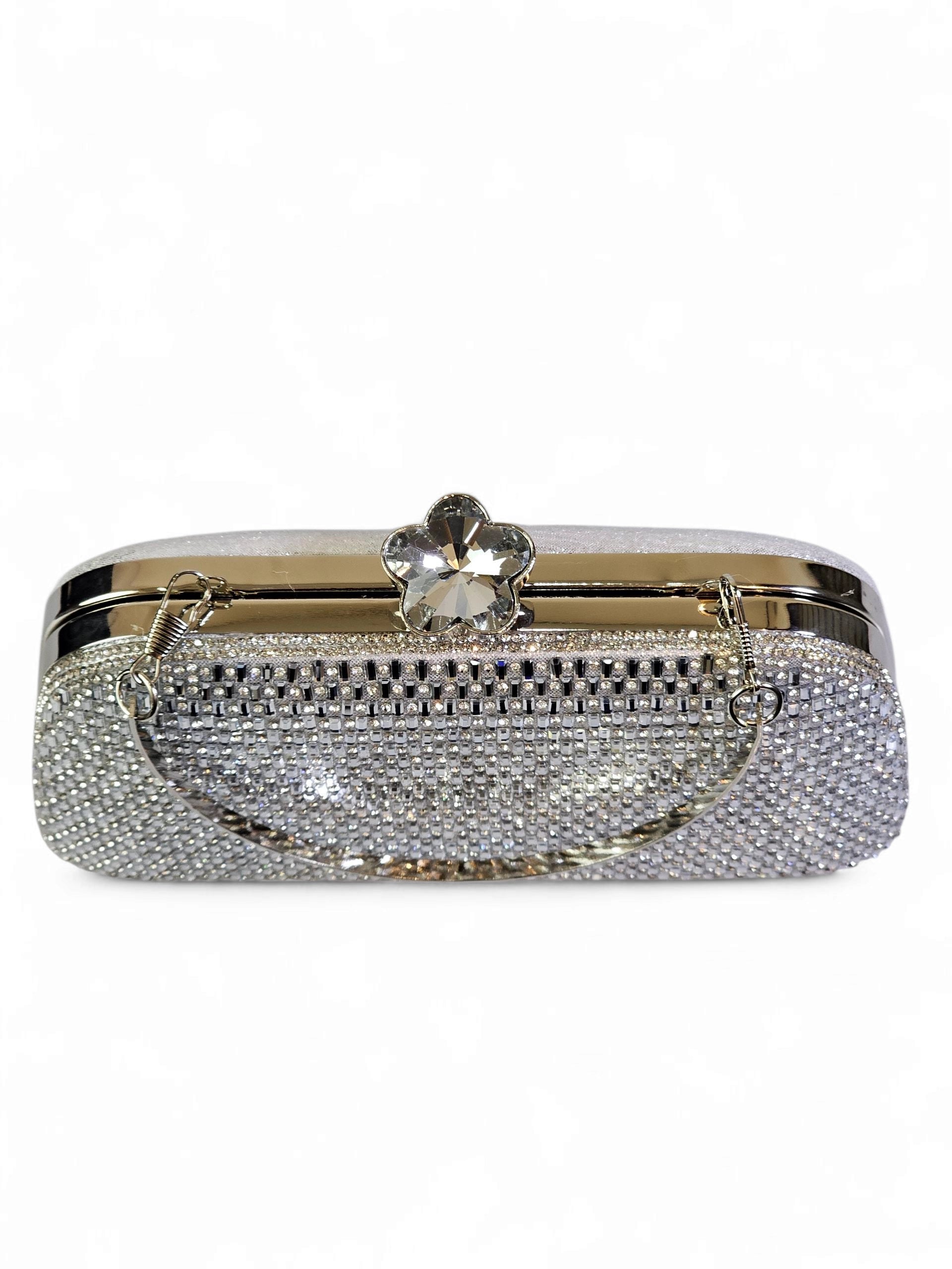 Bolsa Clutch Cristal Prata 1006
