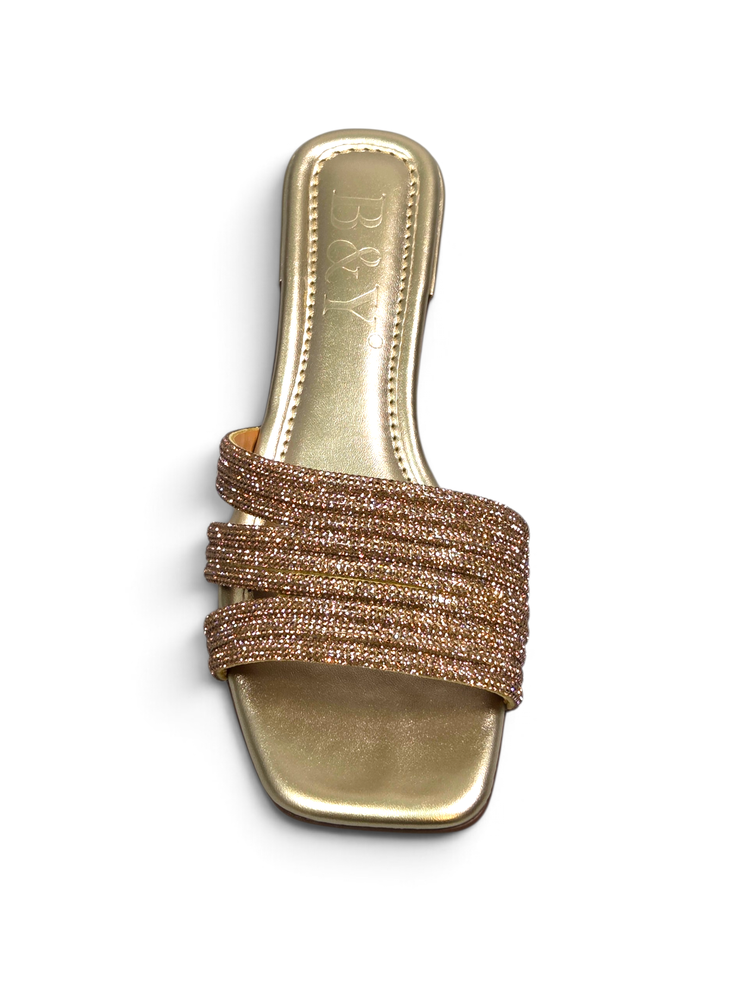 Tamanco 9866 Dourado Salto Baixo 2 cm