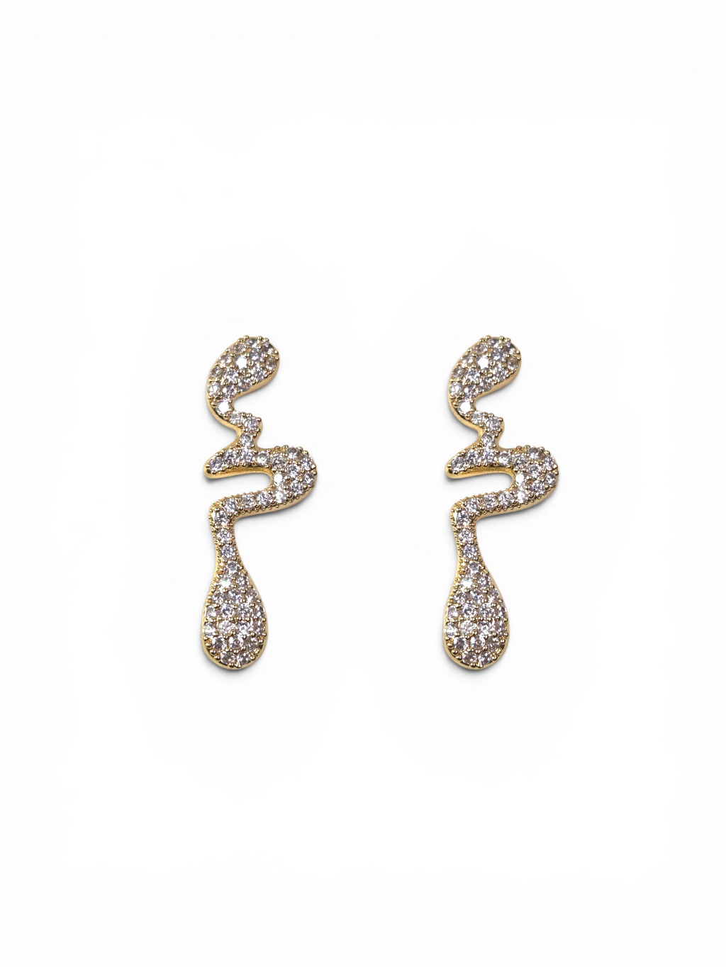 Brinco Cristal Zirconia Dourado #2043