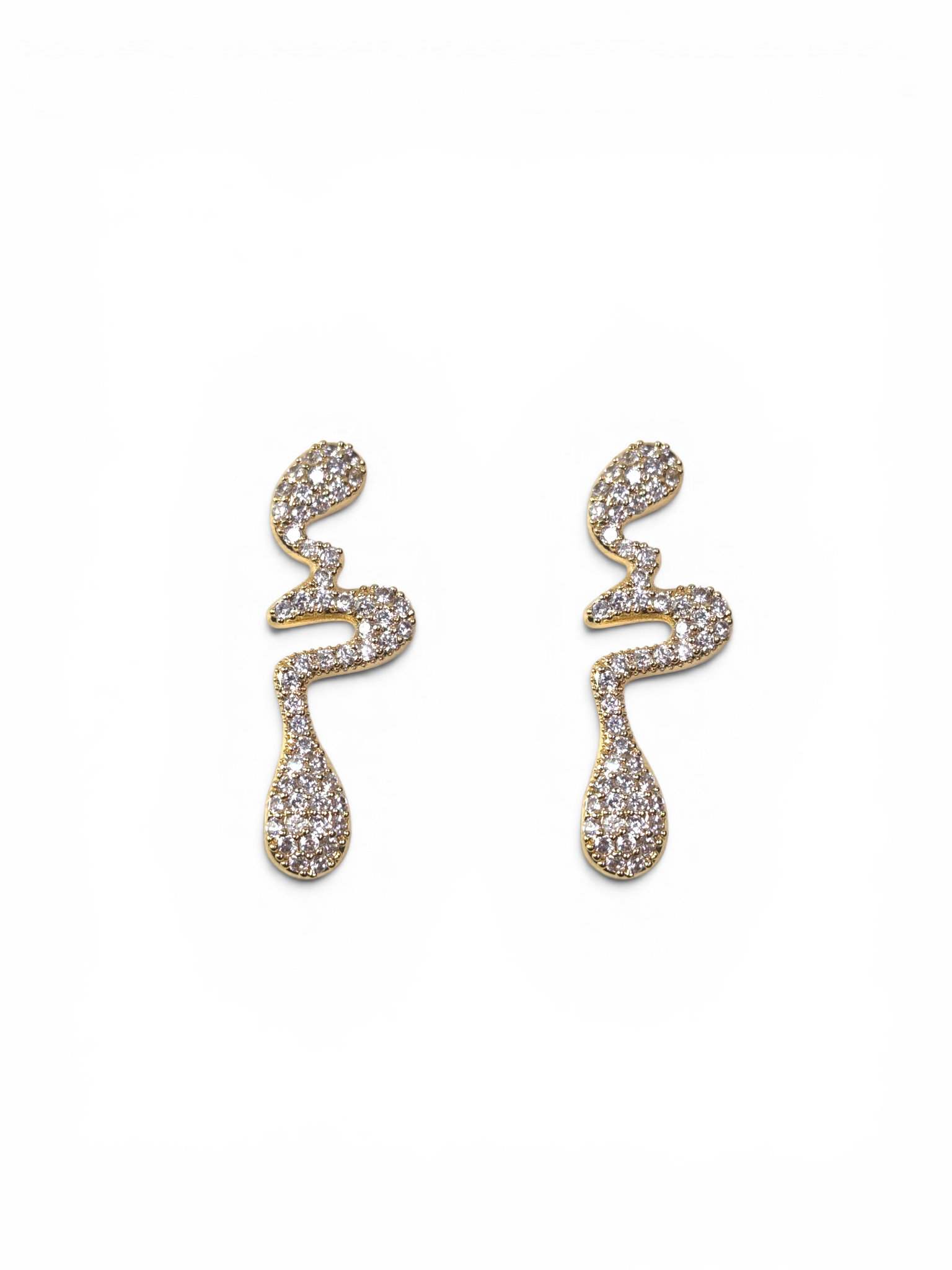 Brinco Cristal Zirconia Dourado #2043
