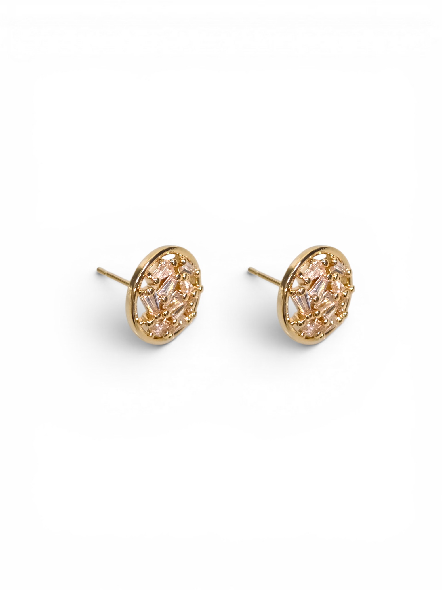 Brinco Cristal Zirconia Dourado #2033