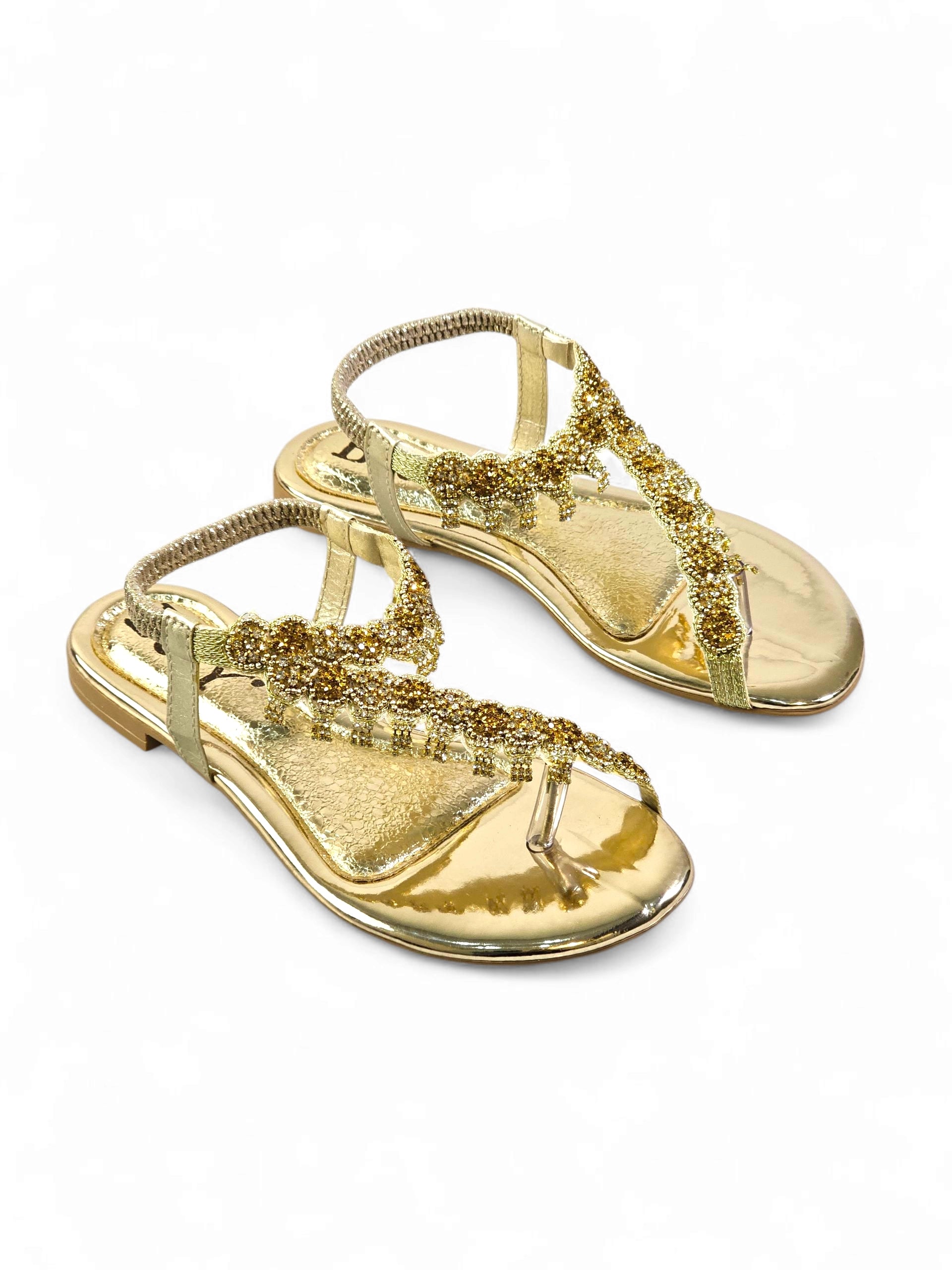 Sandália 9139 Dourada Sem Salto