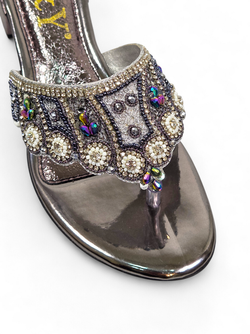 Chinelo 9840 Prata Salto Bloco 3 cm
