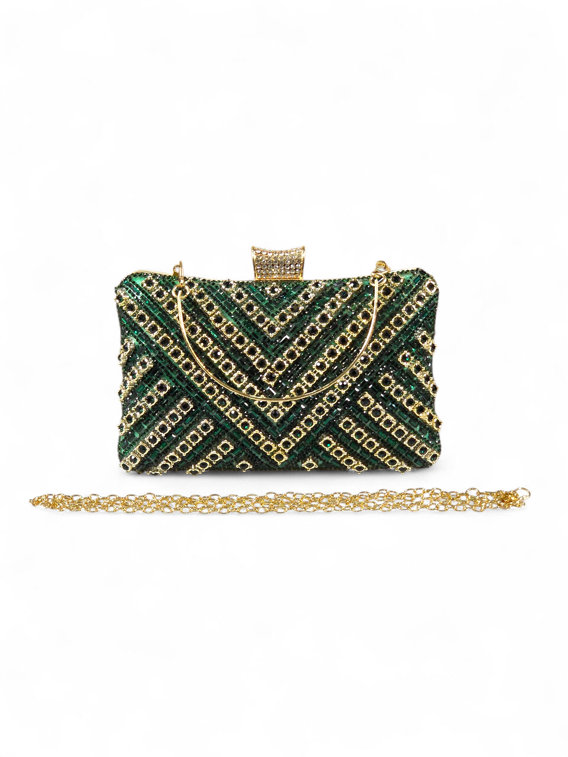 Bolsa Clutch Cristal Verde 1051