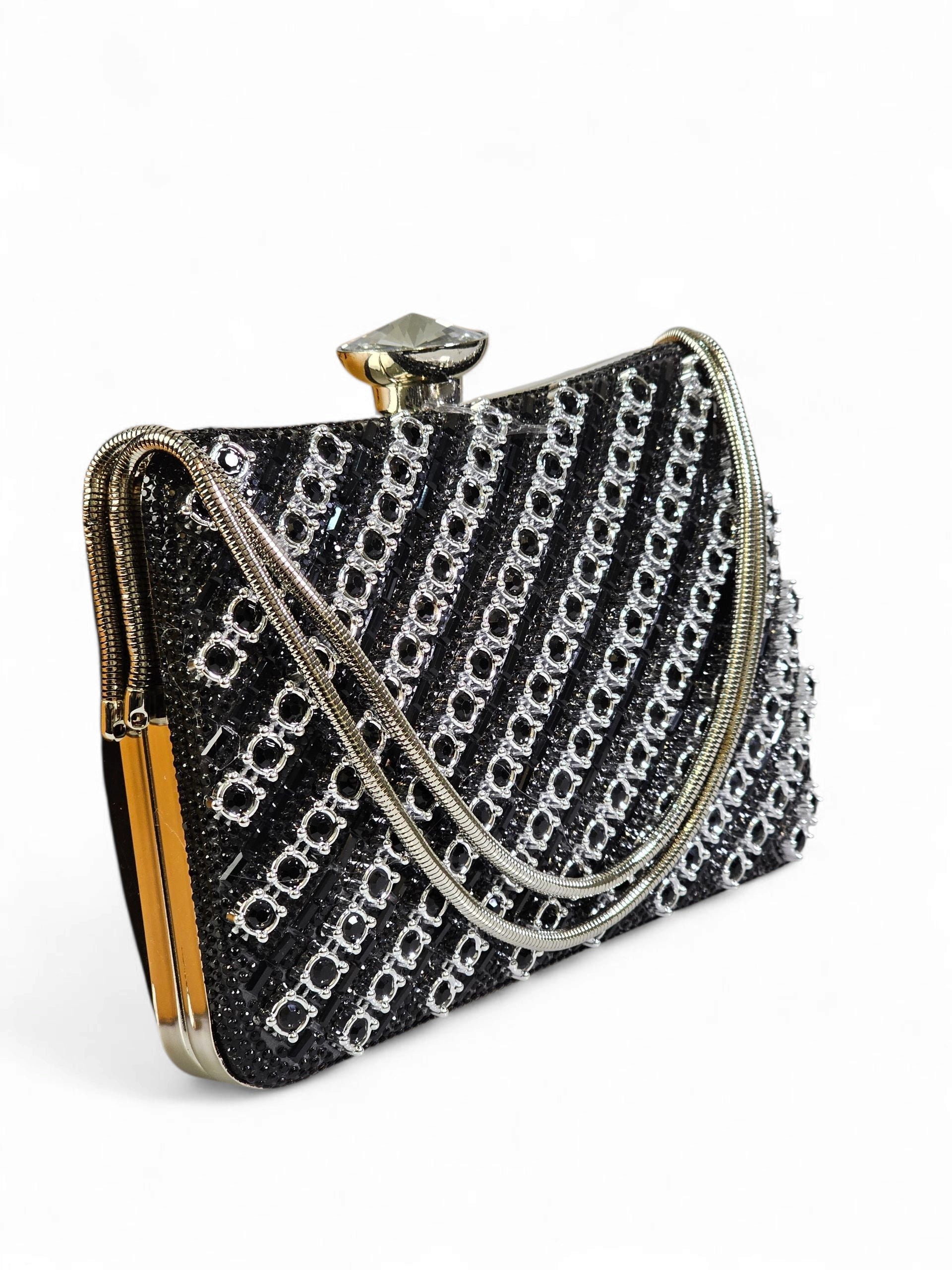 Bolsa Clutch Cristal Preto 011