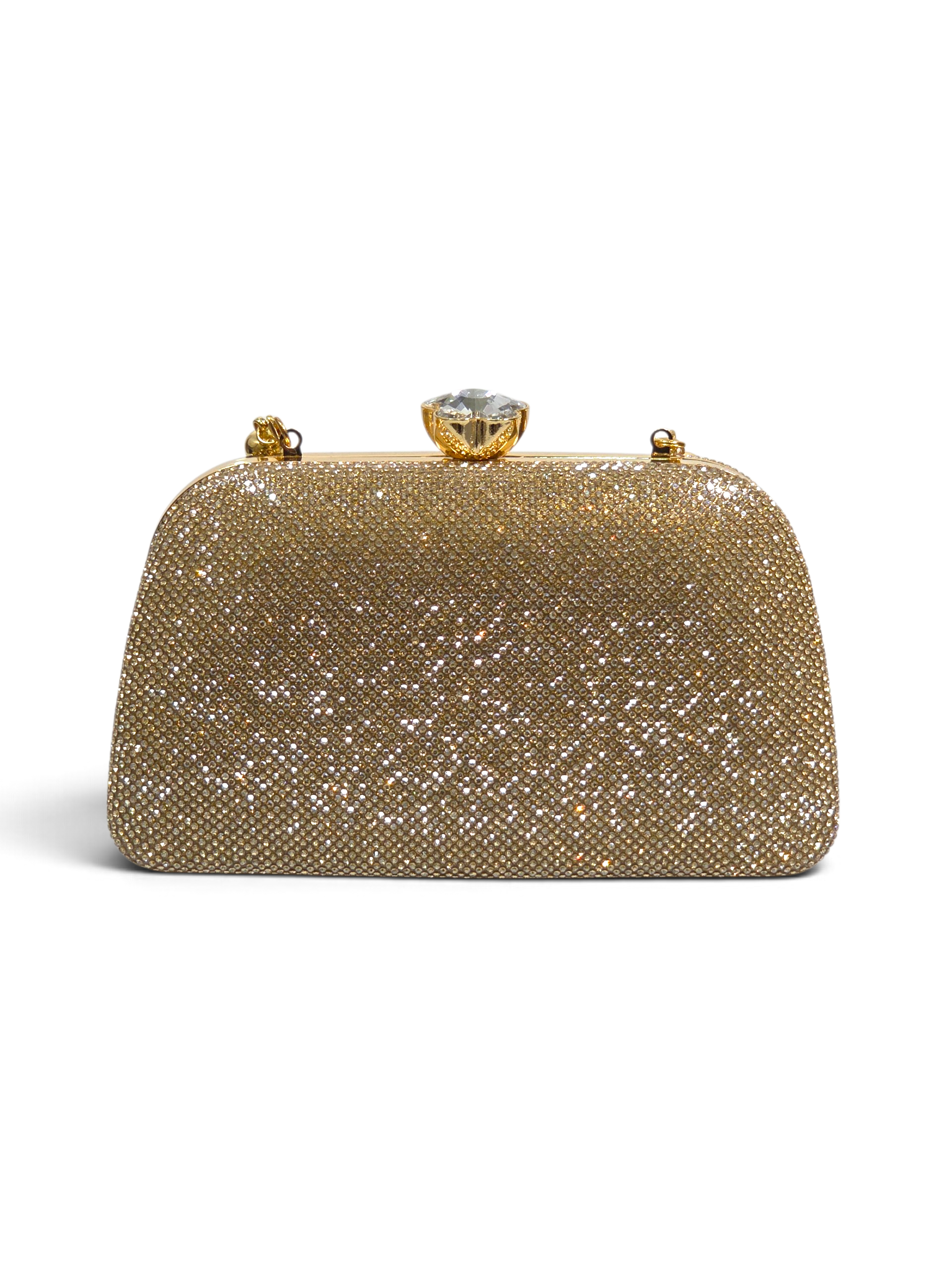 Bolsa Glamour Clutch Cristal Dourado 1091
