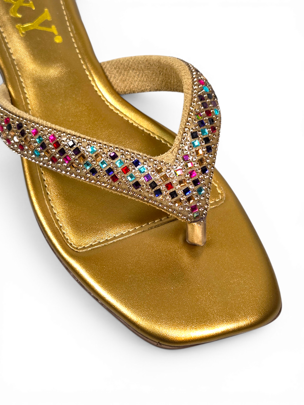Chinelo 1222 Bronze Colorido Salto Baixo 2 cm