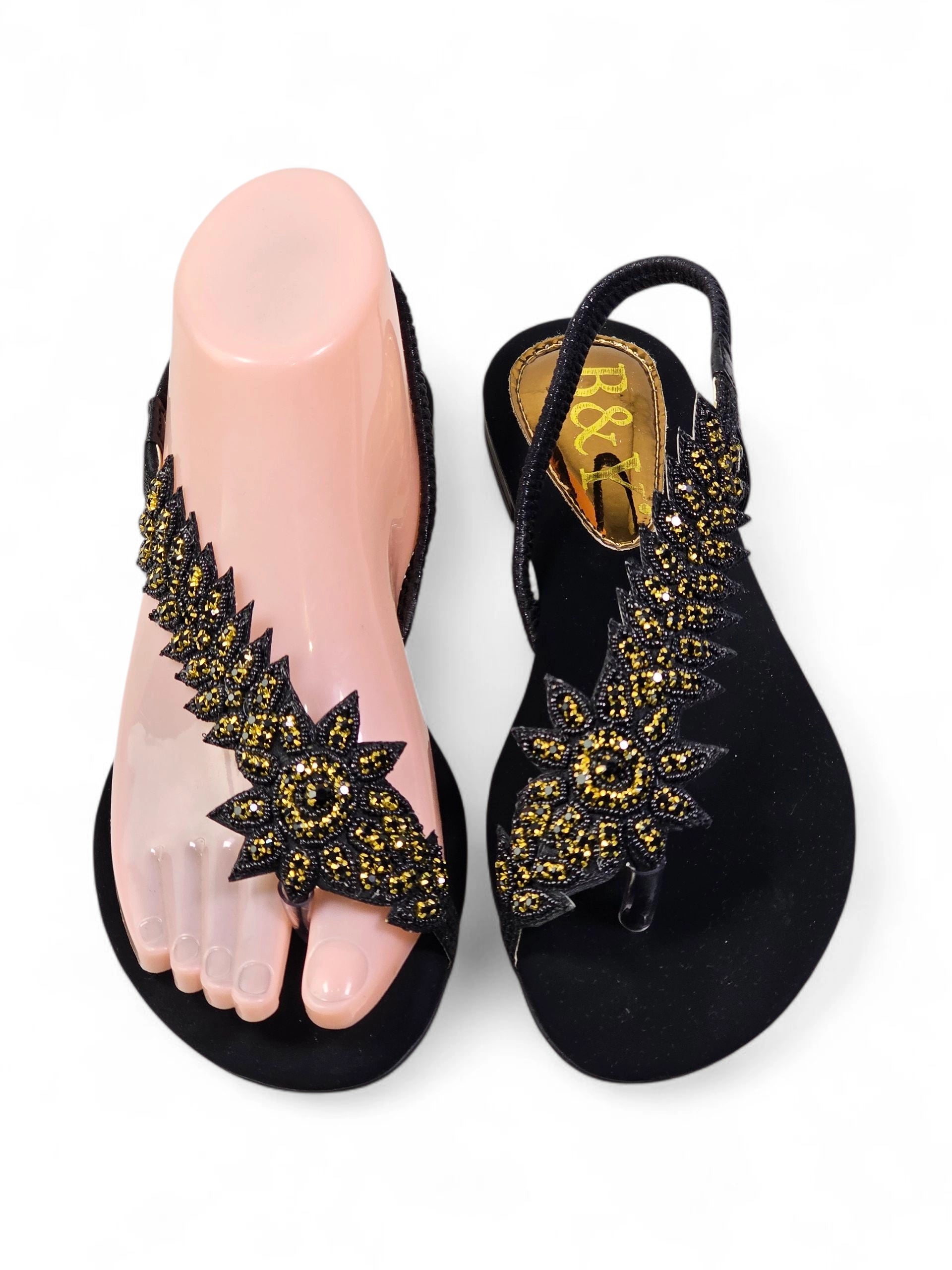 Sandália 1056 Preto Sem Salto