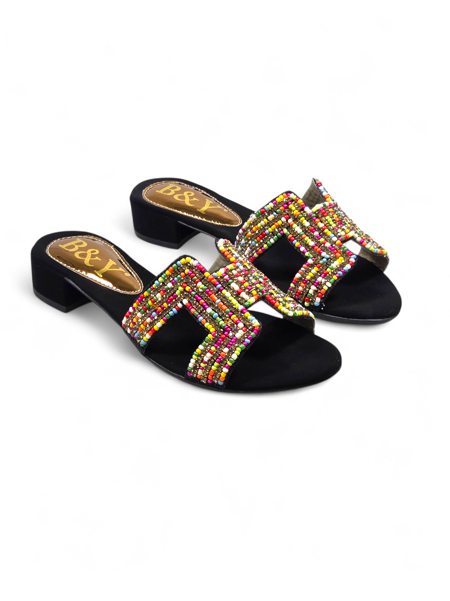 Tamanco 9135 Preto Colorido Salto Bloco