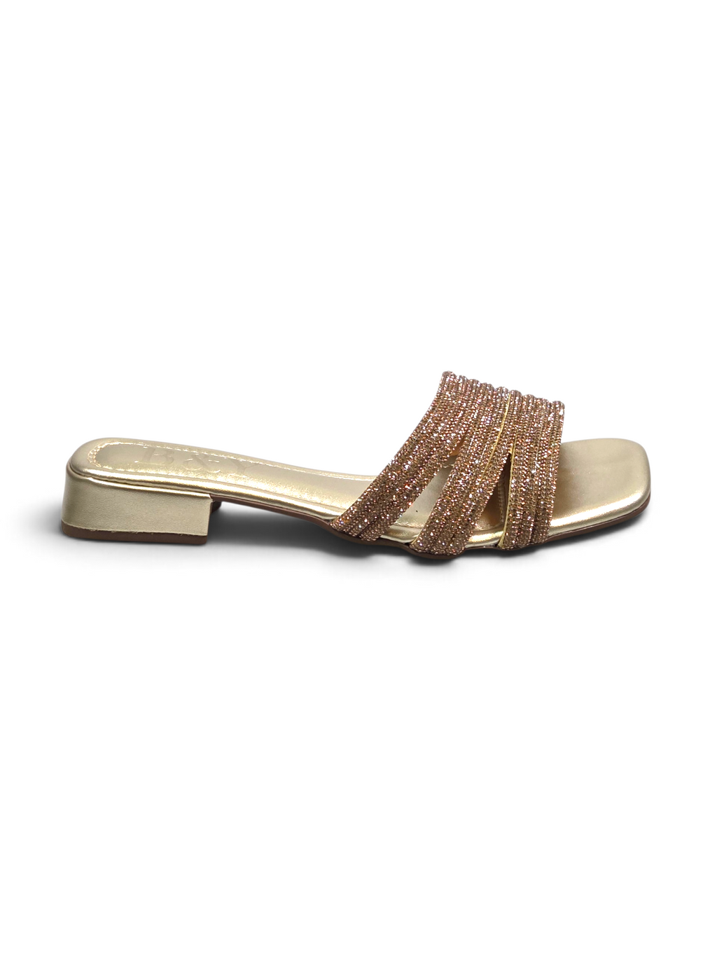 Tamanco 9866 Dourado Salto Baixo 2 cm