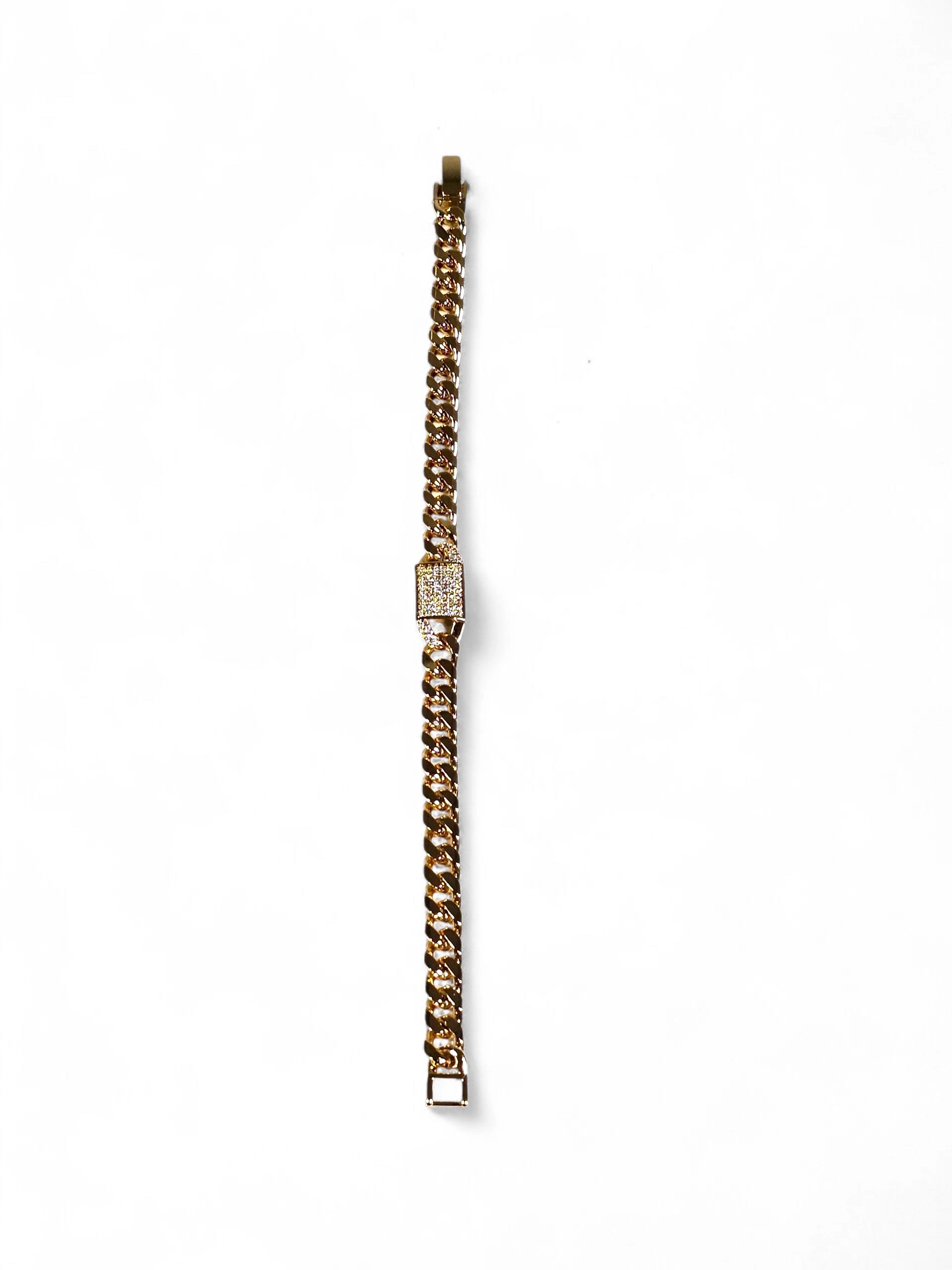 Pulseira Cristal Zirconia Dourada 022