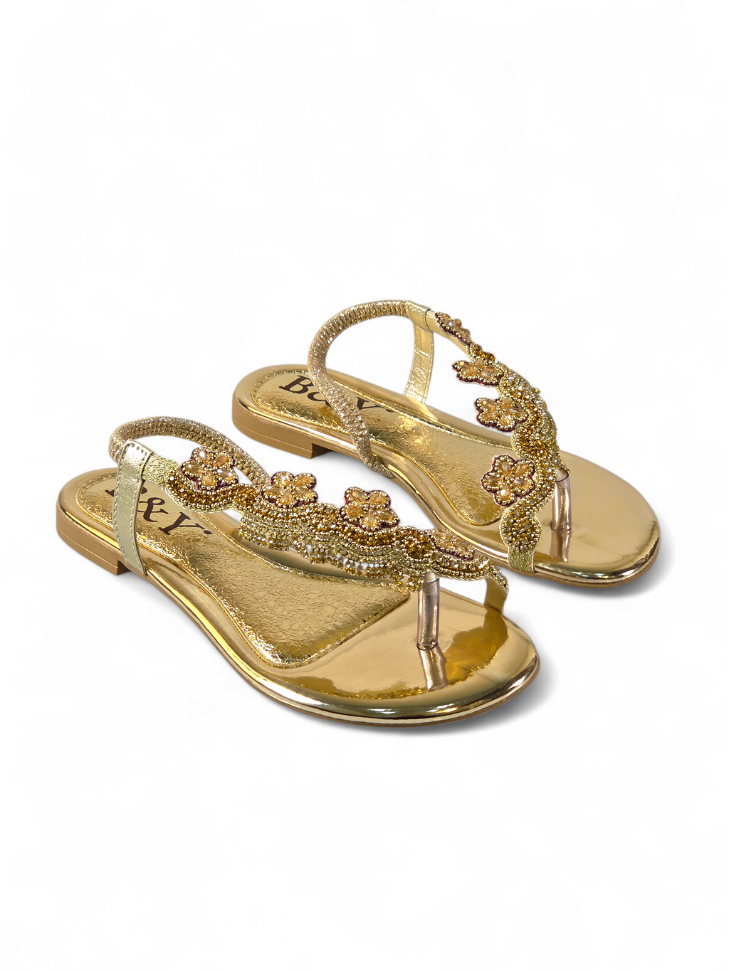 Sandália 9576 Dourado Sem Salto