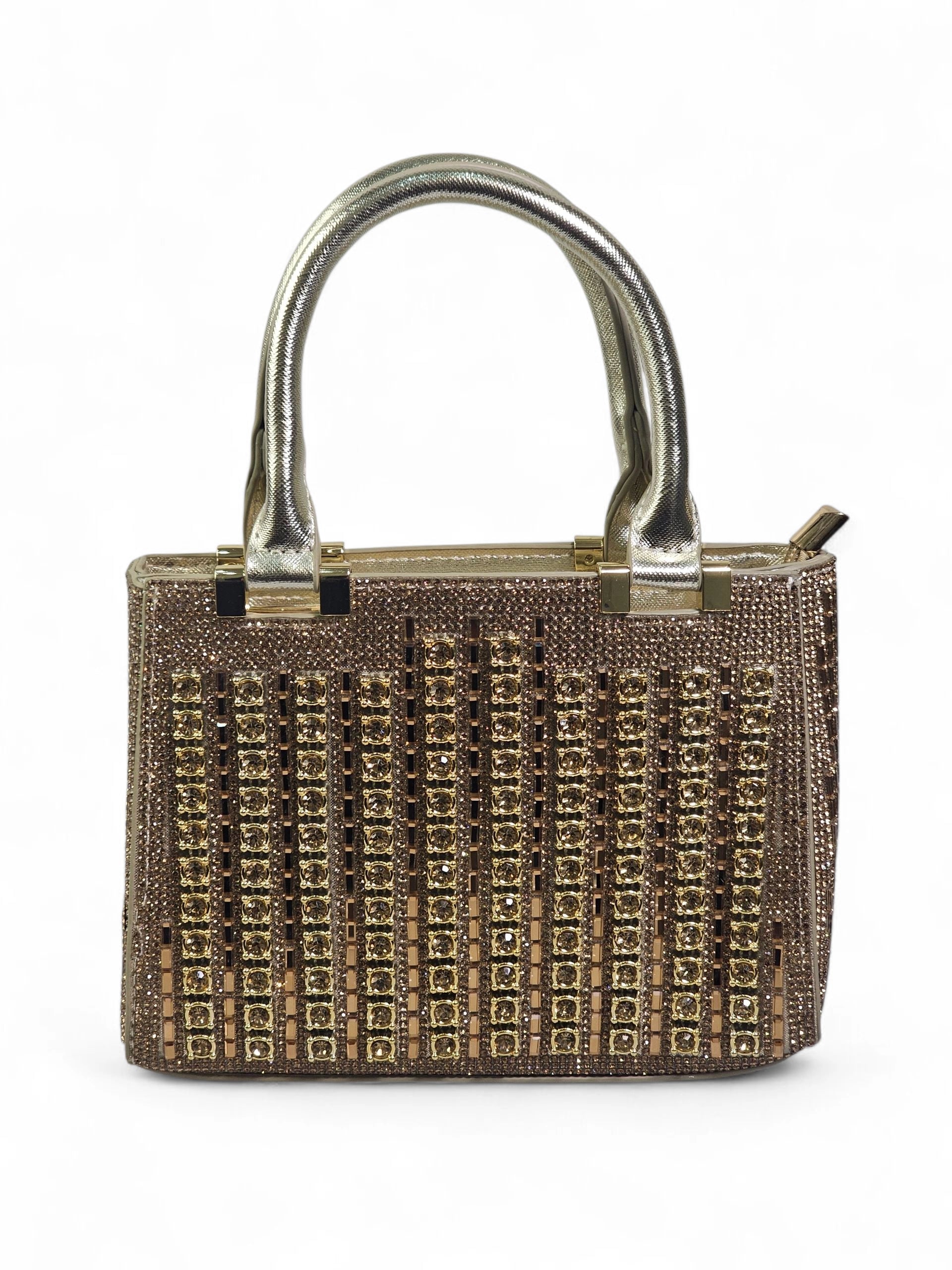 Bolsa Luxo Cristal Dourado 1032
