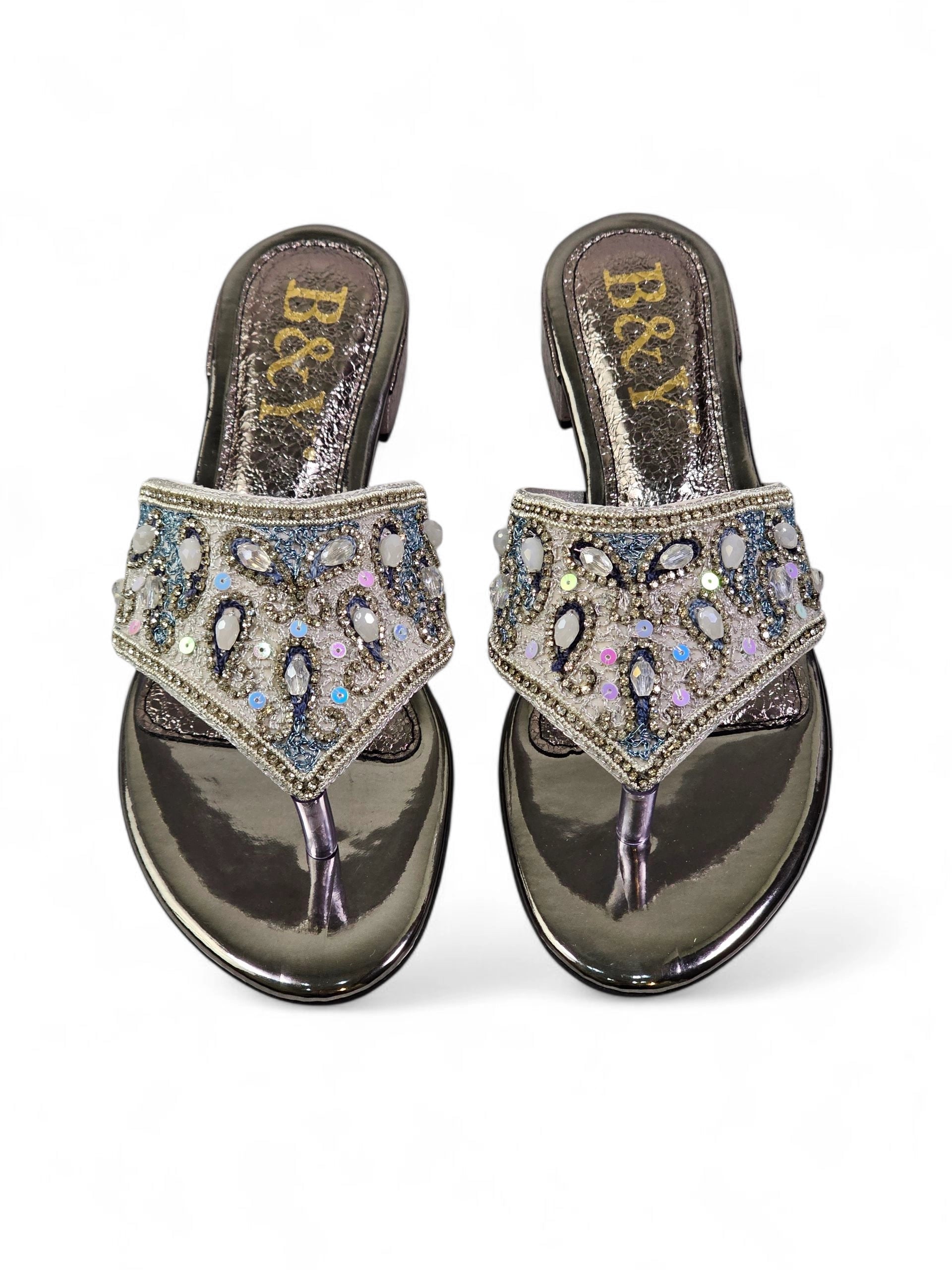 Chinelo 9441 Prata Salto Bloco
