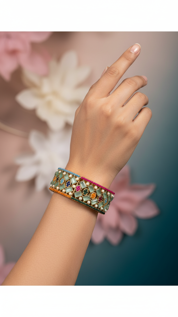 Bracelete Folheado Semi Joia Dourada #1036