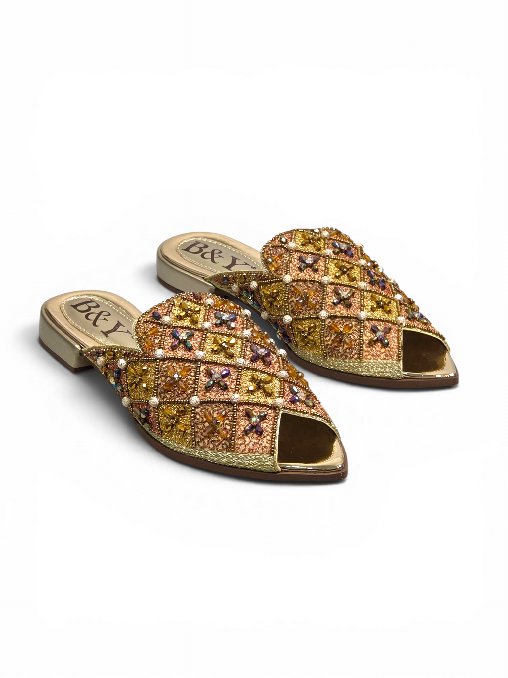 Mule 9800 Dourado Salto Baixo 2 cm