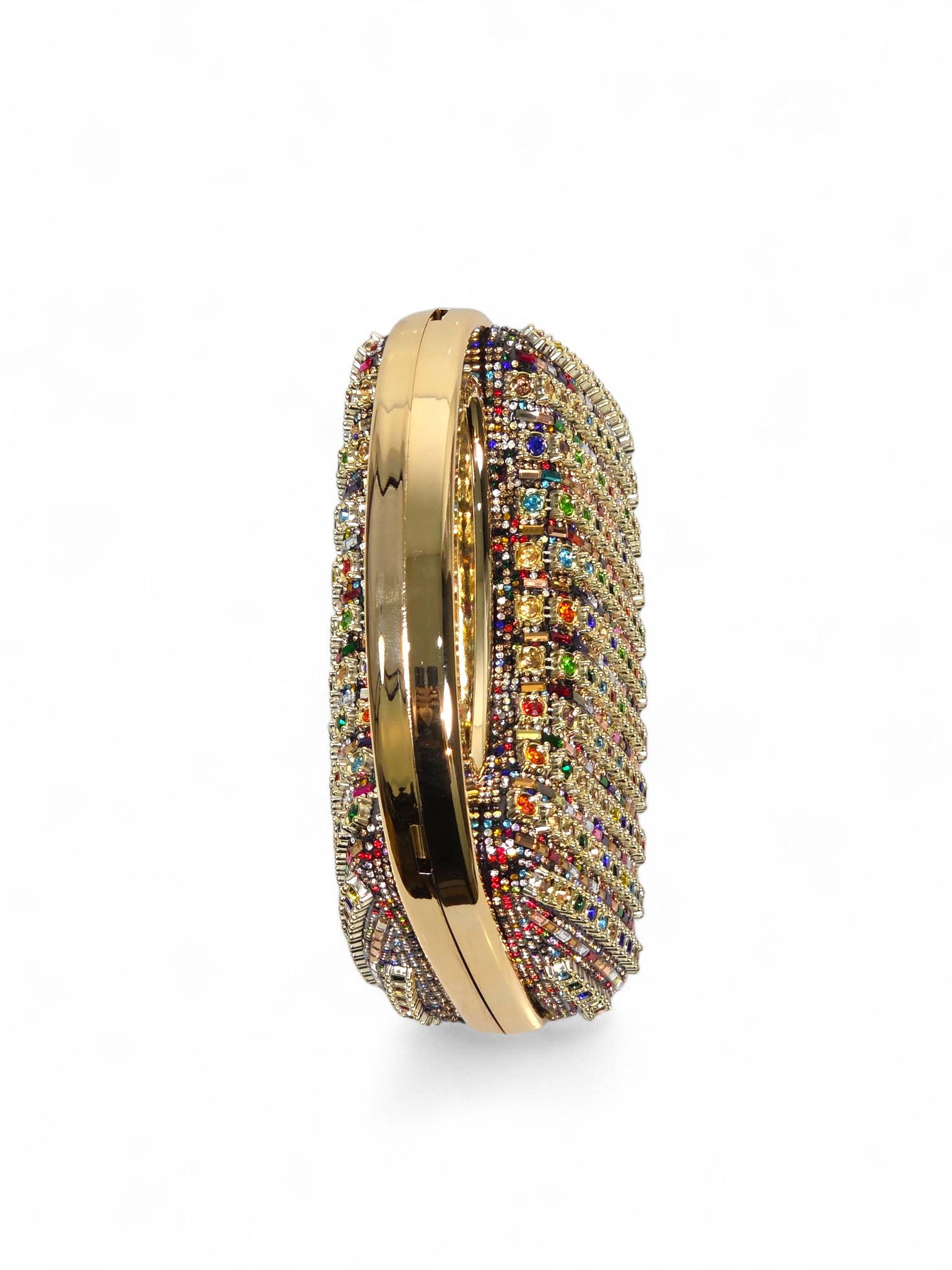 Bolsa Clutch Cristal Dourado Colorido 1070