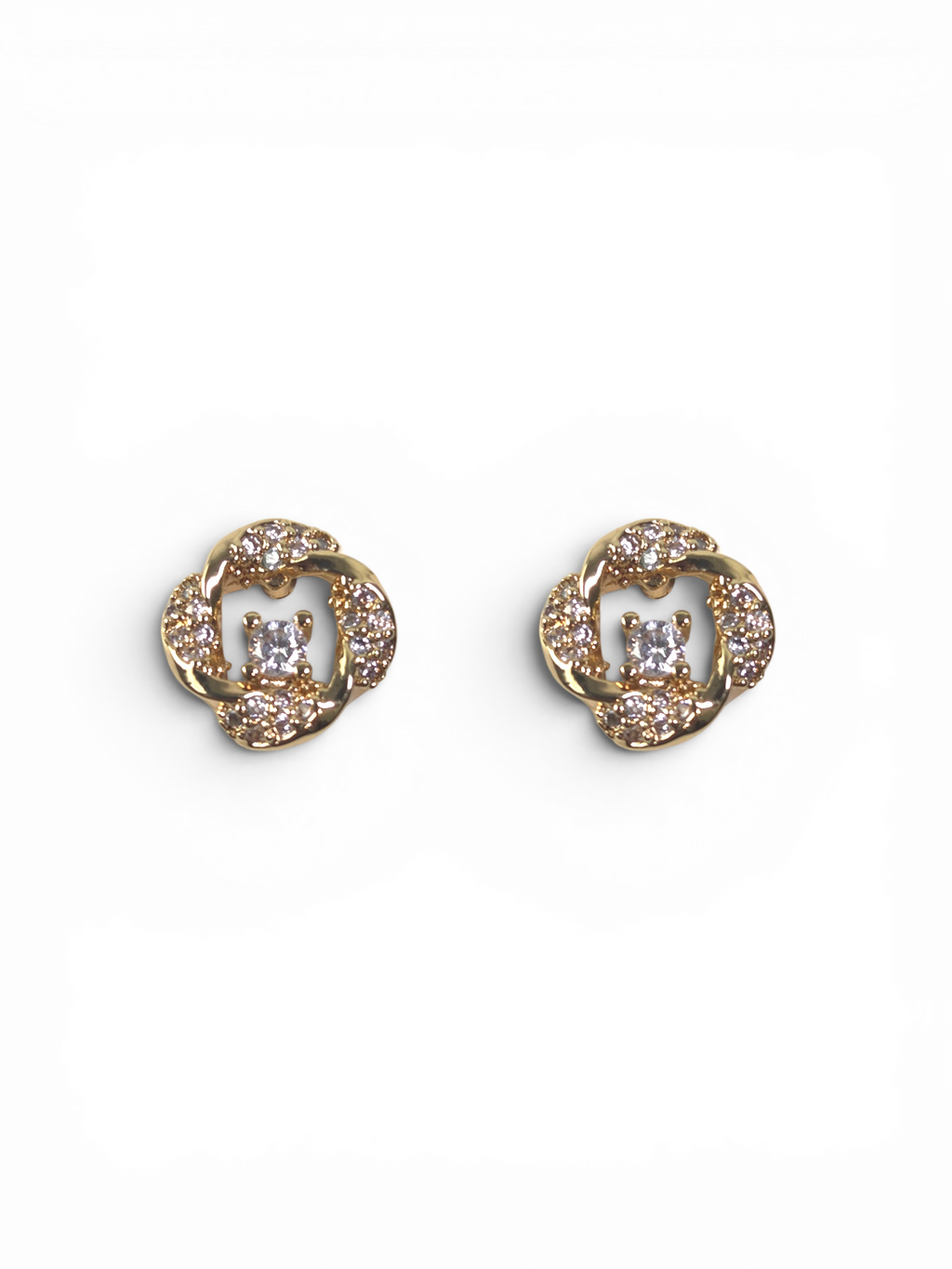 Brinco Cristal Zirconia Dourado #2040