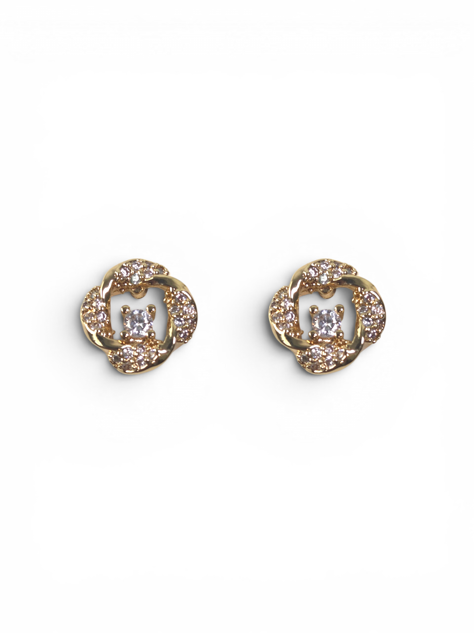 Brinco Cristal Zirconia Dourado #2040