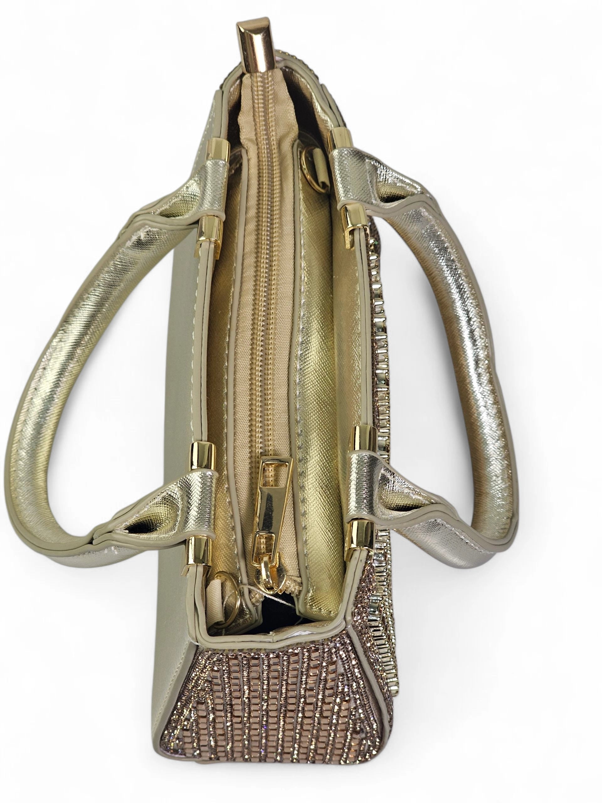 Bolsa Luxo Cristal Dourado 1032