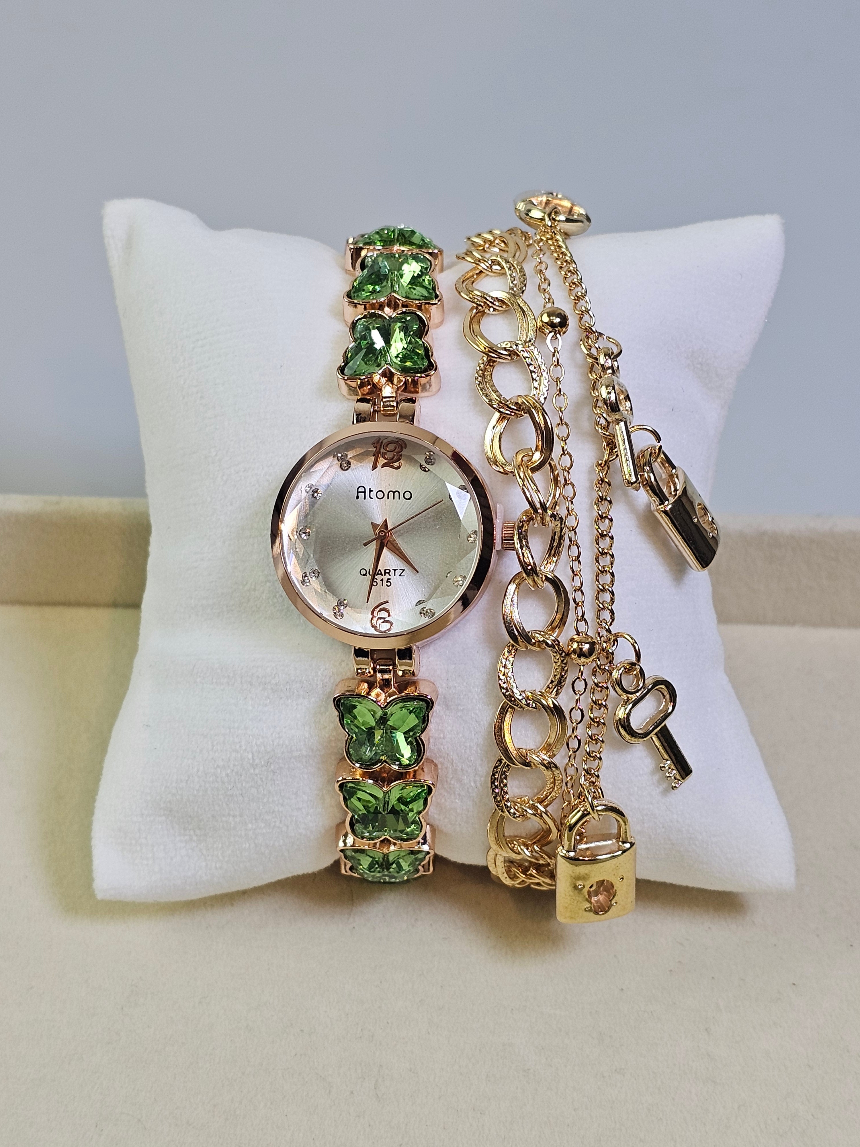 Relógio Prova d’Água com Pulseira Folheada 028