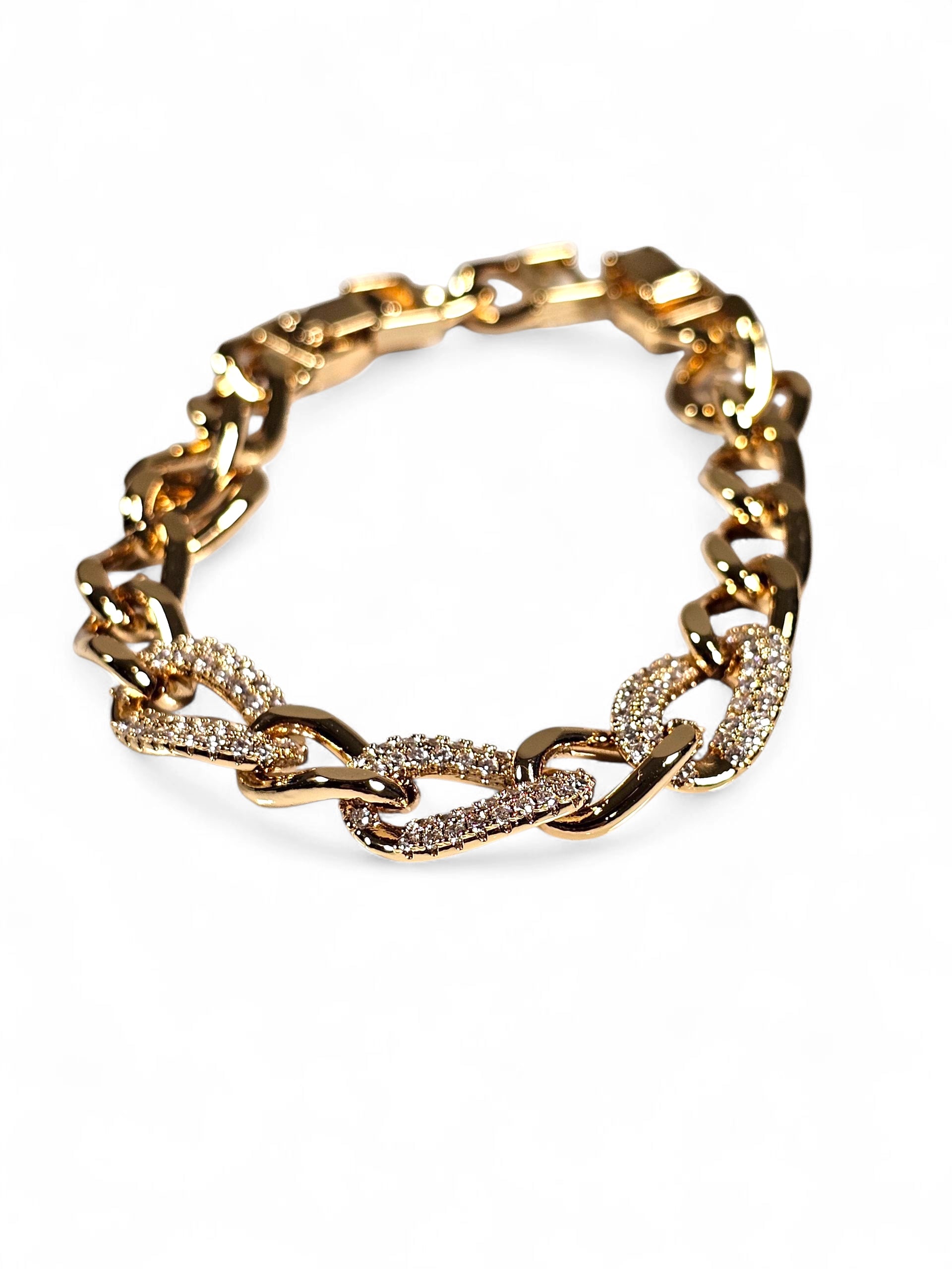 Pulseira Cristal Zirconia Dourada 021