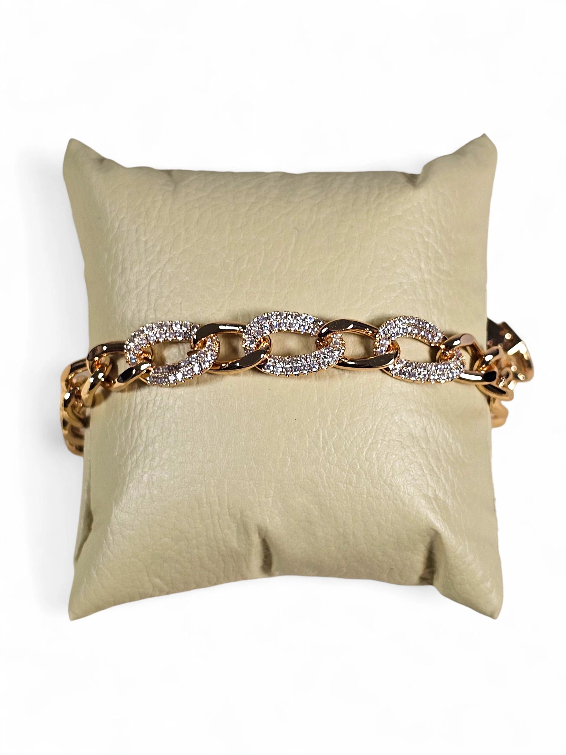 Pulseira Cristal Zirconia Dourada 021