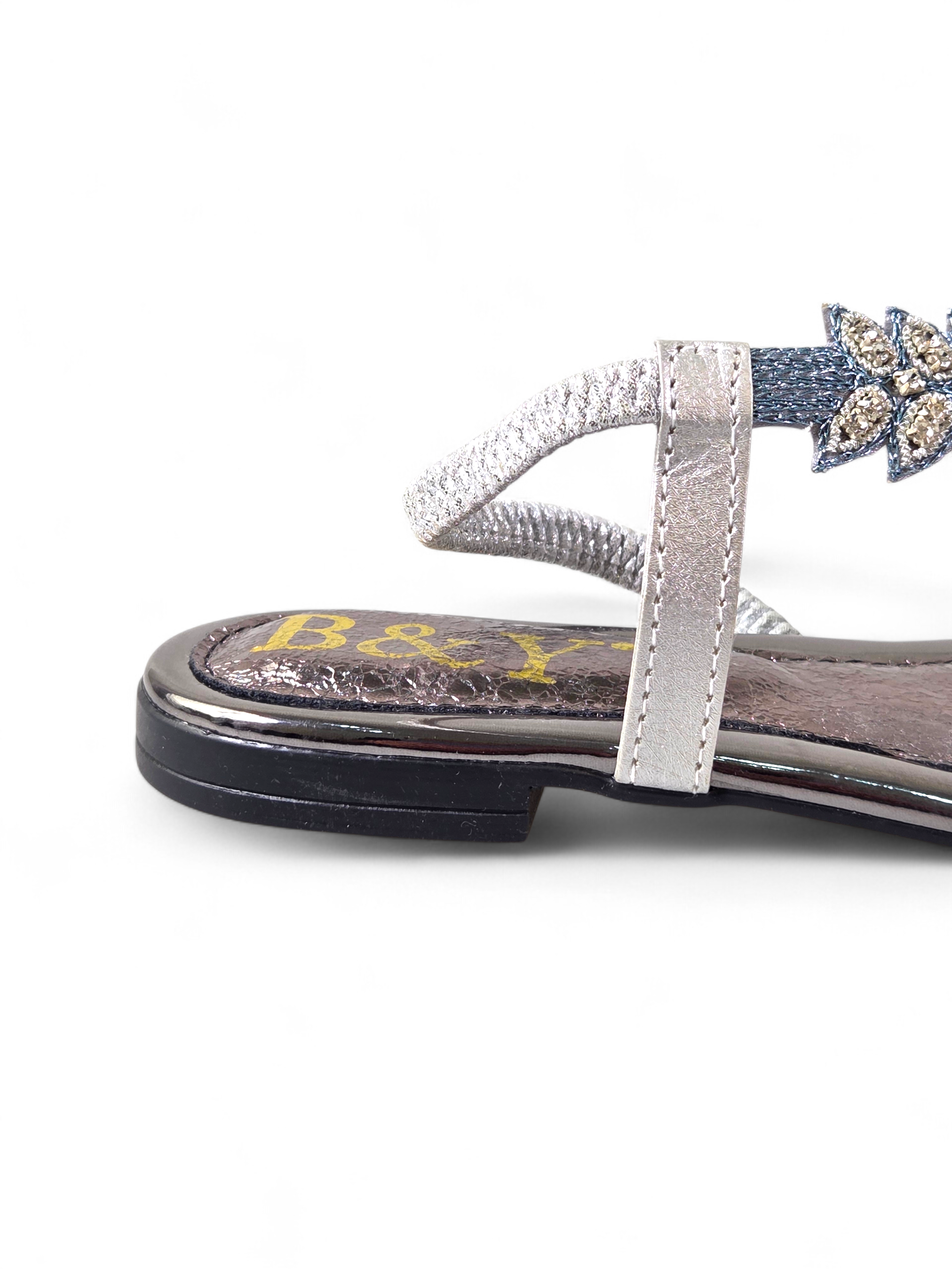 Sandália 1056 Prata Sem Salto