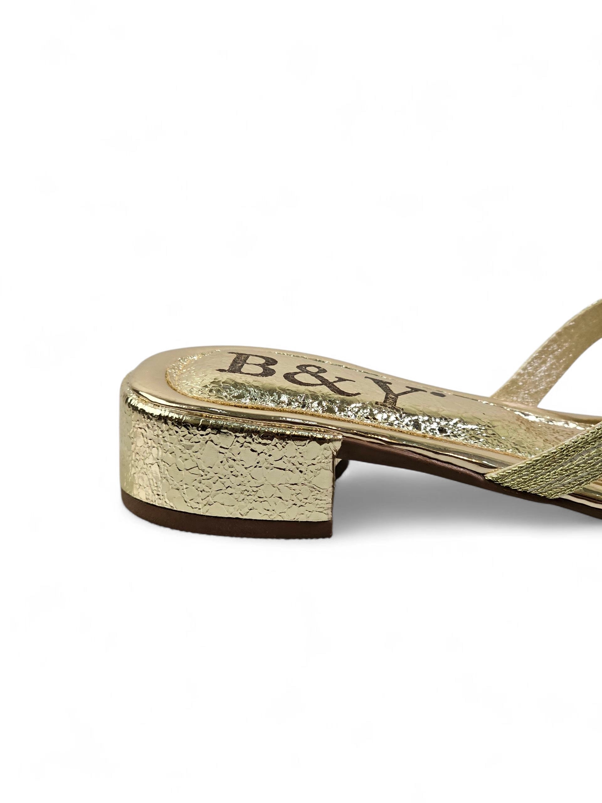 Chinelo 1057 Dourado Salto Bloco
