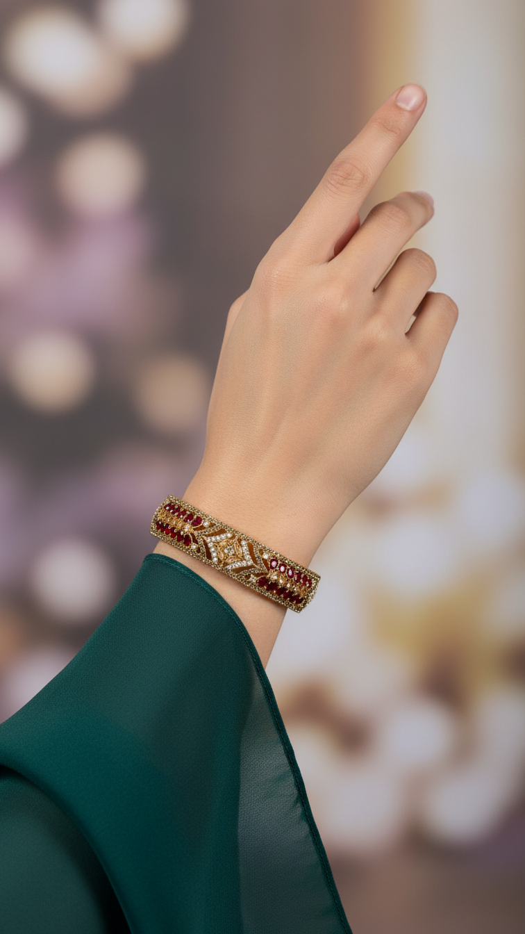 Bracelete Folheado Semi Joia Dourado #1021