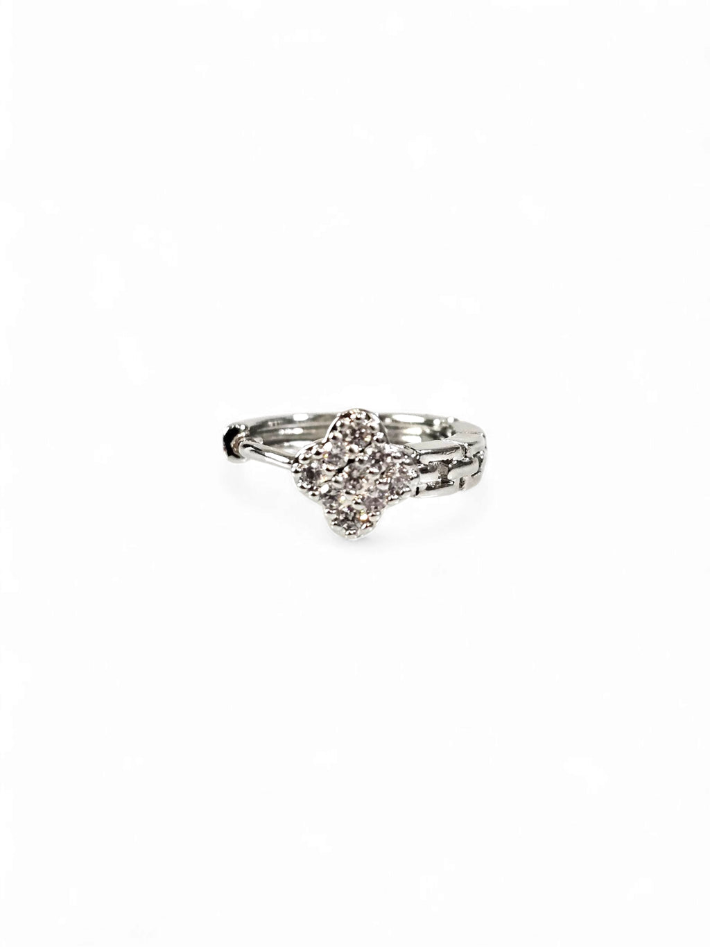 Brinco Argola Zirconia Prata 014